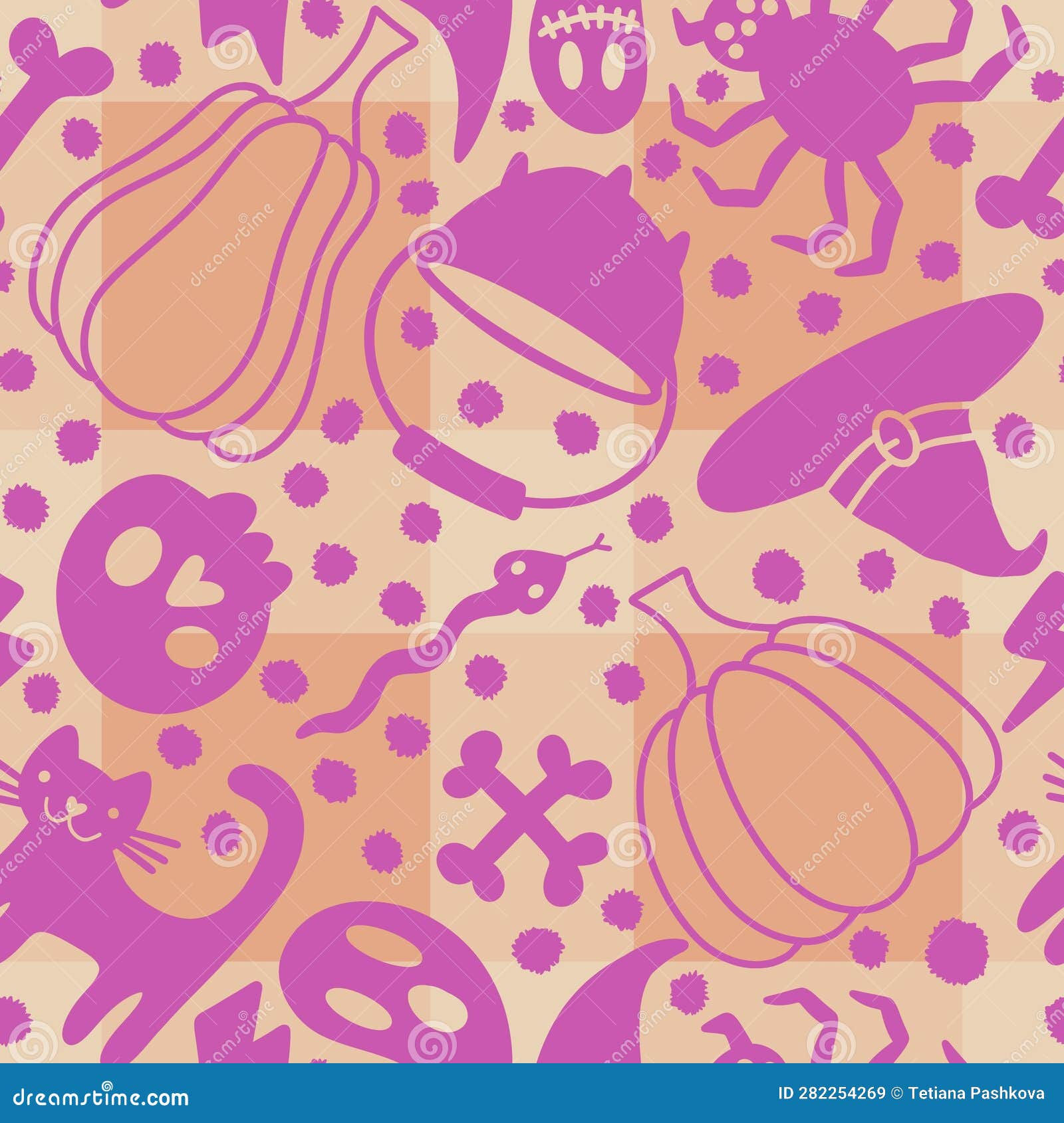 Wallpaper #Fmdx5pIBSpphPi3-DjO-421 Cartoon Halloween Seamless Pumpkins and Skulls and Bones and Cat and