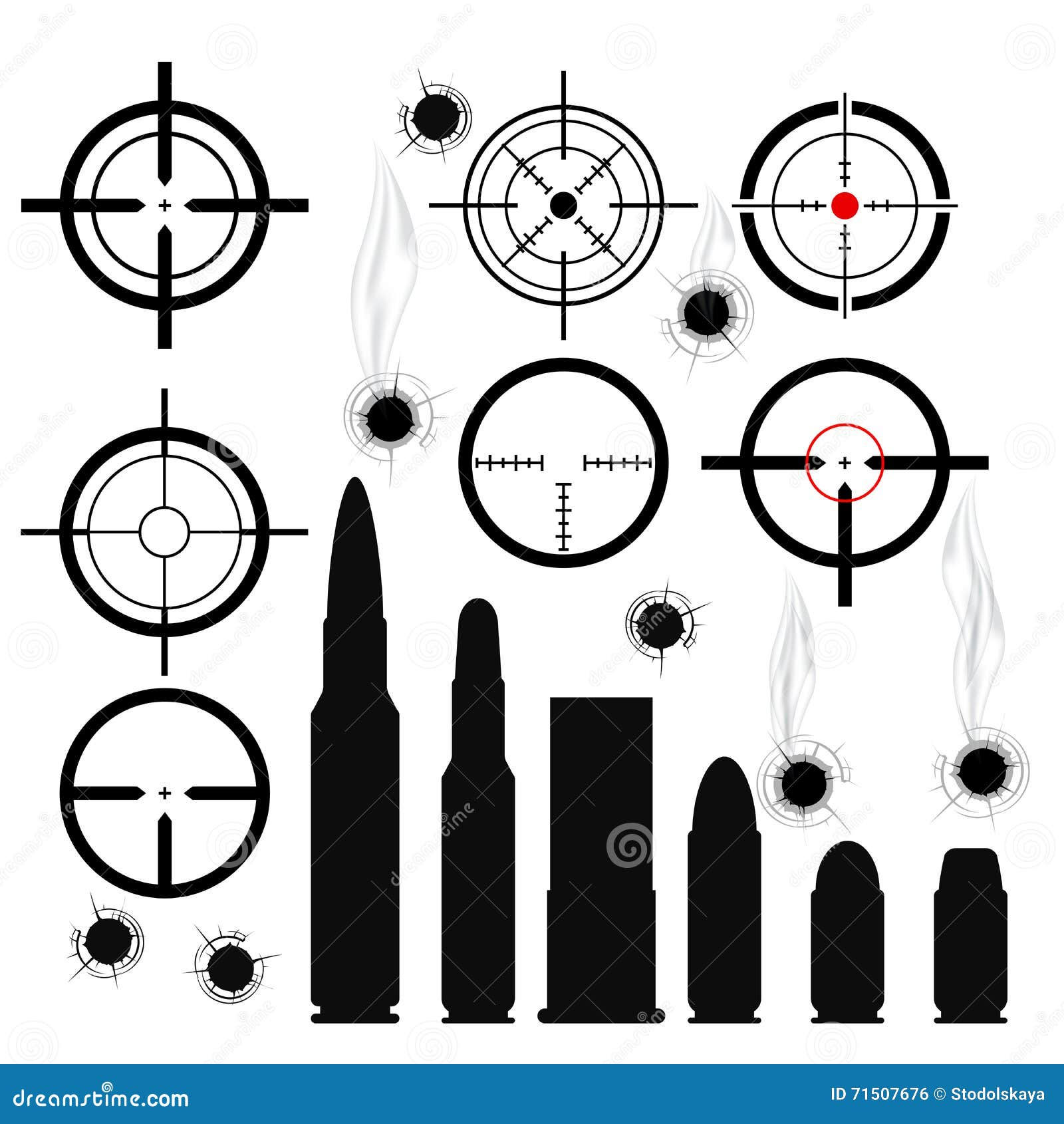 Wallpaper #3GcHBJMBSpphPi3-2bXR183 Crosshairs Set with Red Sights Each Crosshair in Seperated Layers
