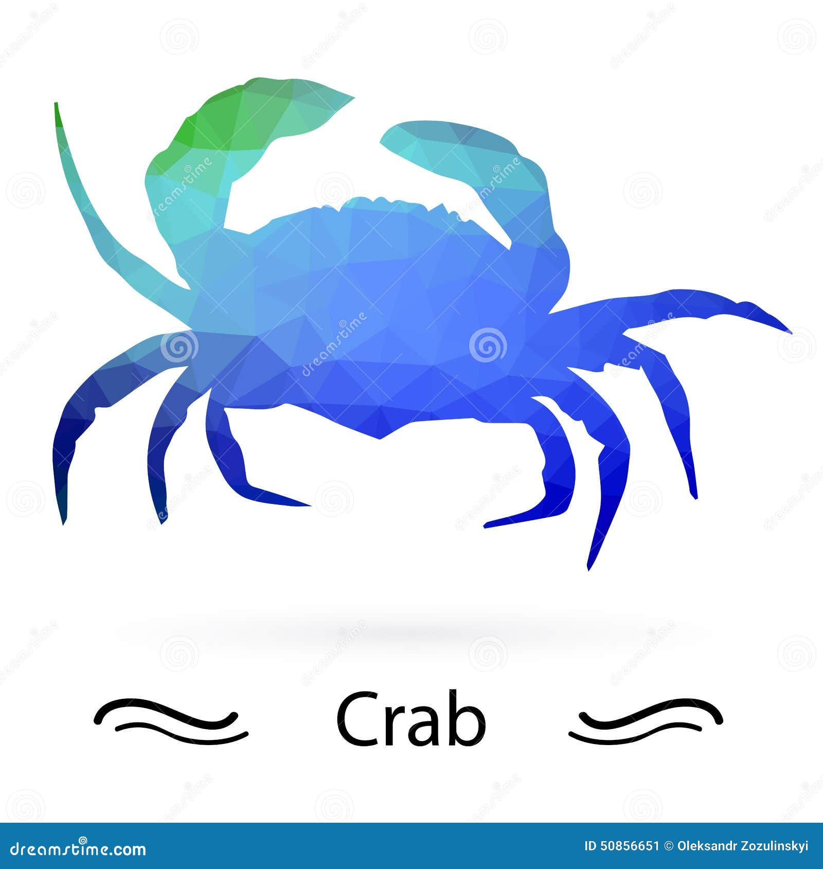 Wallpaper #b2c__JIBSpphPi3-Q5ew268 Crab with Triangles of Different Colors Raster Stock Illustration