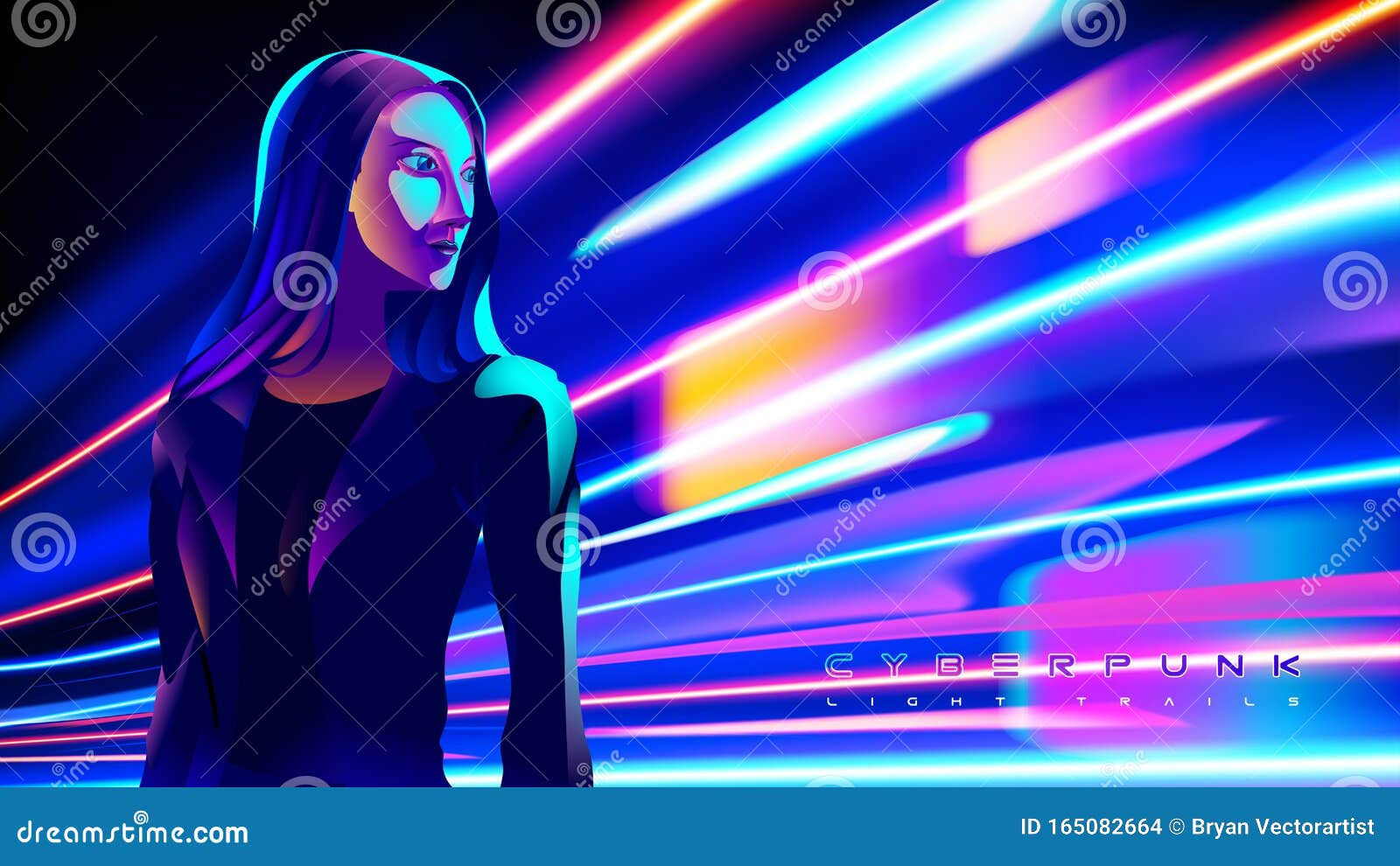 Wallpaper #3mdcE5MBSpphPi3-X_-p229 Cyberpunk Light Trails Effect in Vector Stock Illustration