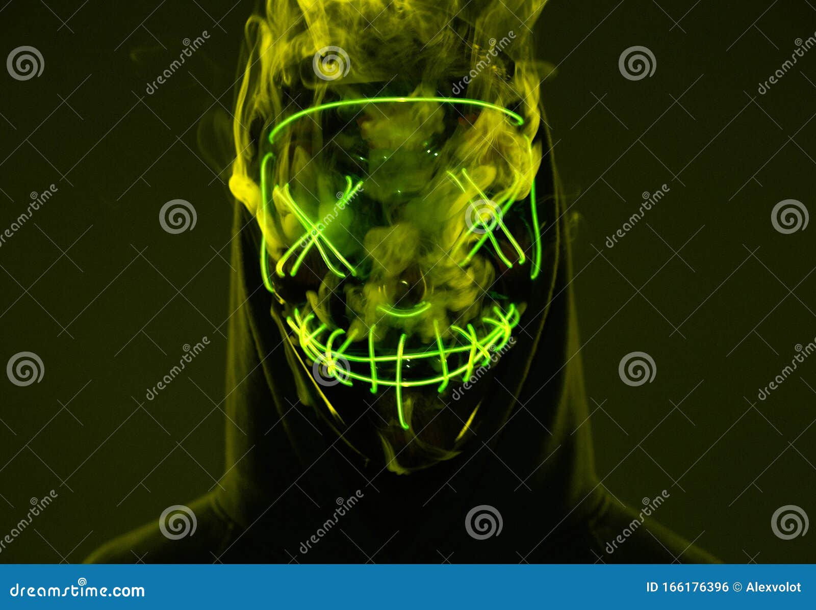 Wallpaper #vmfg95IBSpphPi3-Voeh137 Anonymous Man Hiding His Face Behind Neon Mask in a Colored Smoke Stock