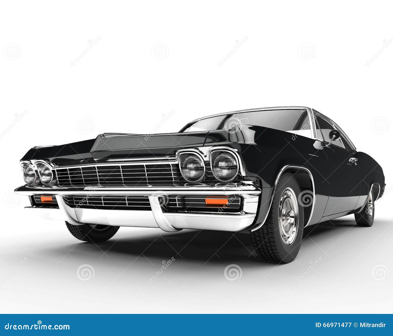 Wallpaper #SCzLSZMB0E1QgA7wqPTc89 Classic Muscle Black Car Front View Closeup Stock Illustration
