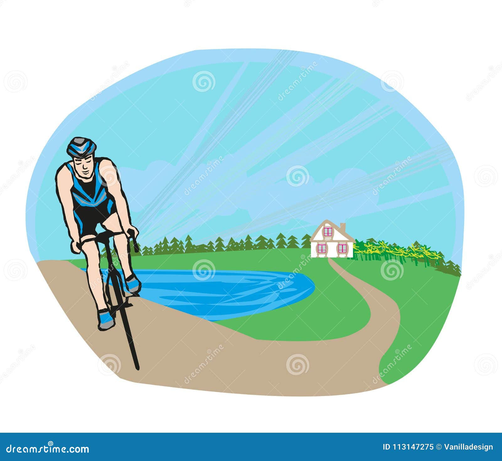 Wallpaper #LWes55IBSpphPi3-vjlF360 Cycling Man on Field Landscape Stock Vector Illustration of Bike