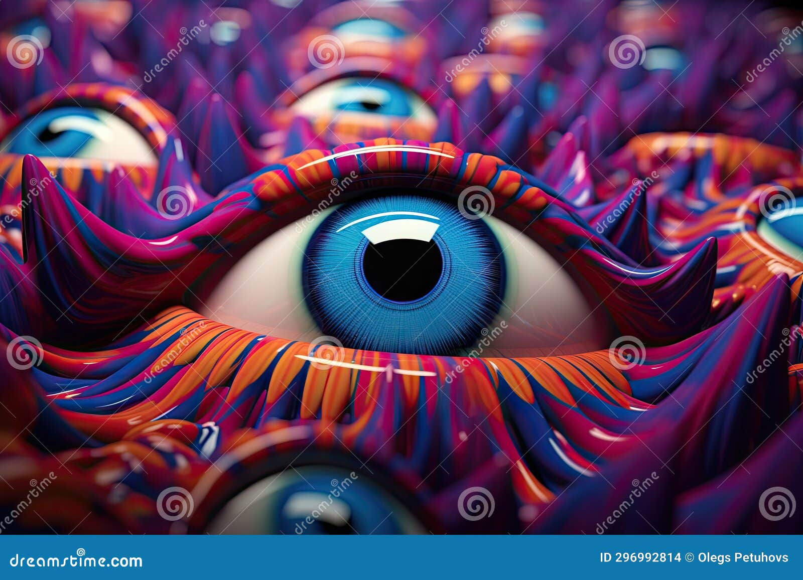 Wallpaper #BGdXApMBSpphPi3-vK8I226 A Close Up of a Blue Eye with Red and Blue Swirls on It S Iris and a