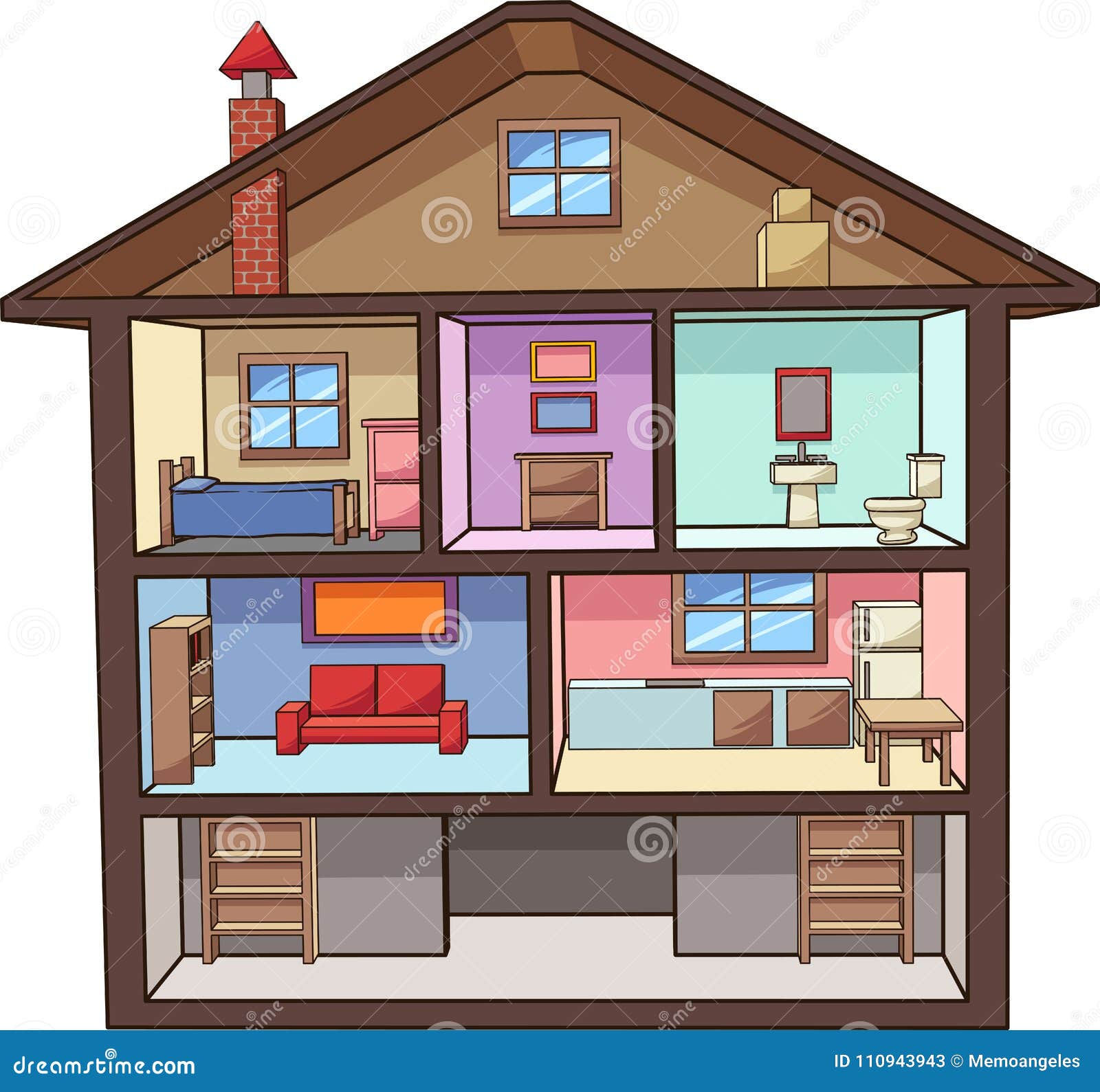 Wallpaper #MWcjC5MBSpphPi3-X9jd353 Cartoon House Interior with Rooms Stock Vector Illustration of