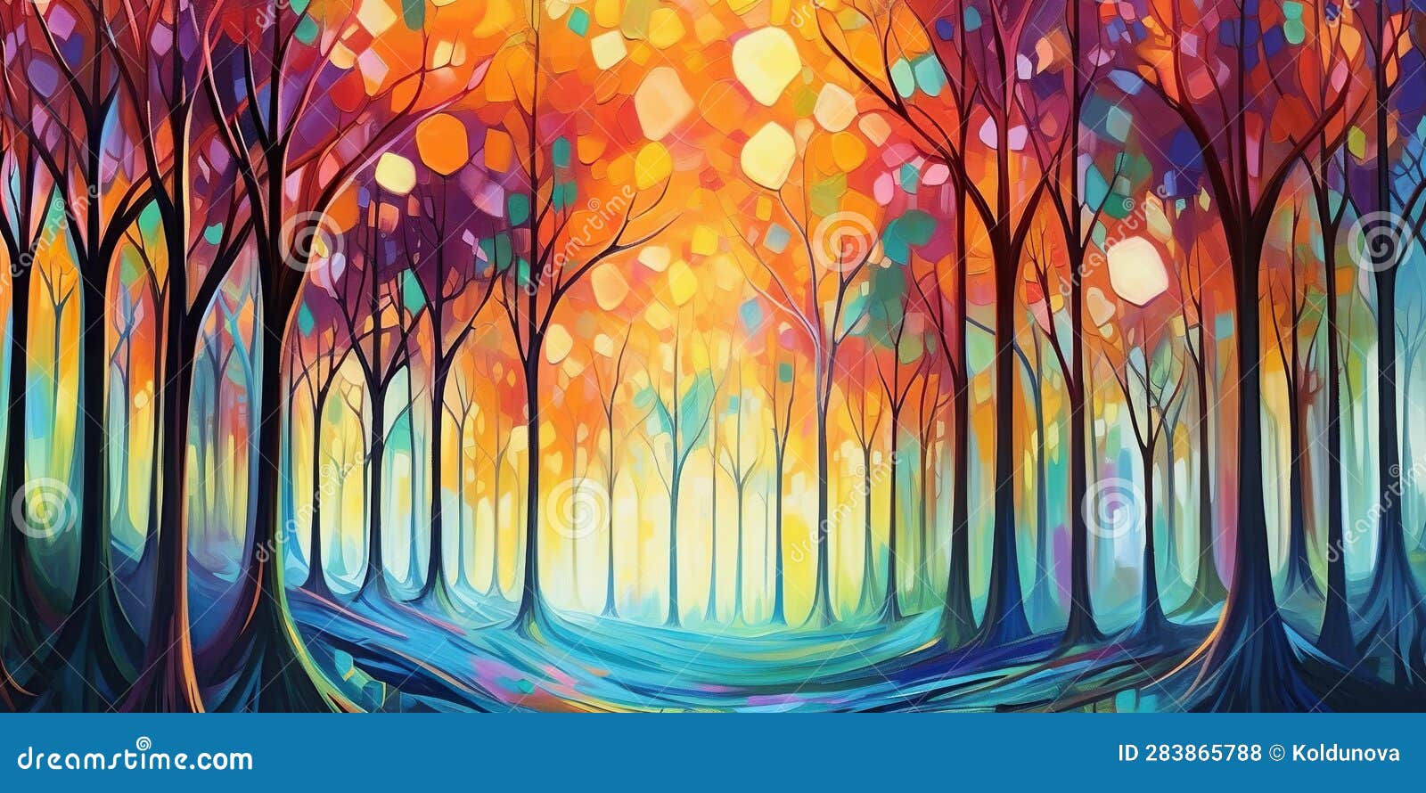 Wallpaper #r2fTEJMBSpphPi3-HPTq251 Colorful Forest with Abstract Trees and Foliage Concept of Ecological