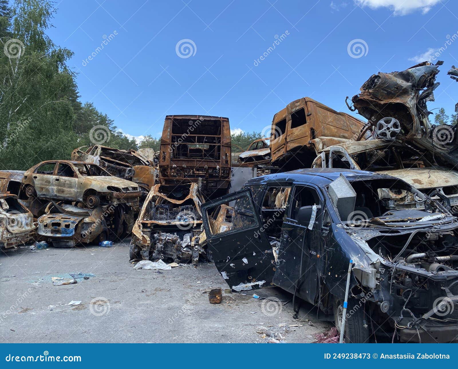 Wallpaper #2a3VMZMBKf019FdathFC139 Car Graveyard Irpensky Automobile Cemetery Stock Image Image of