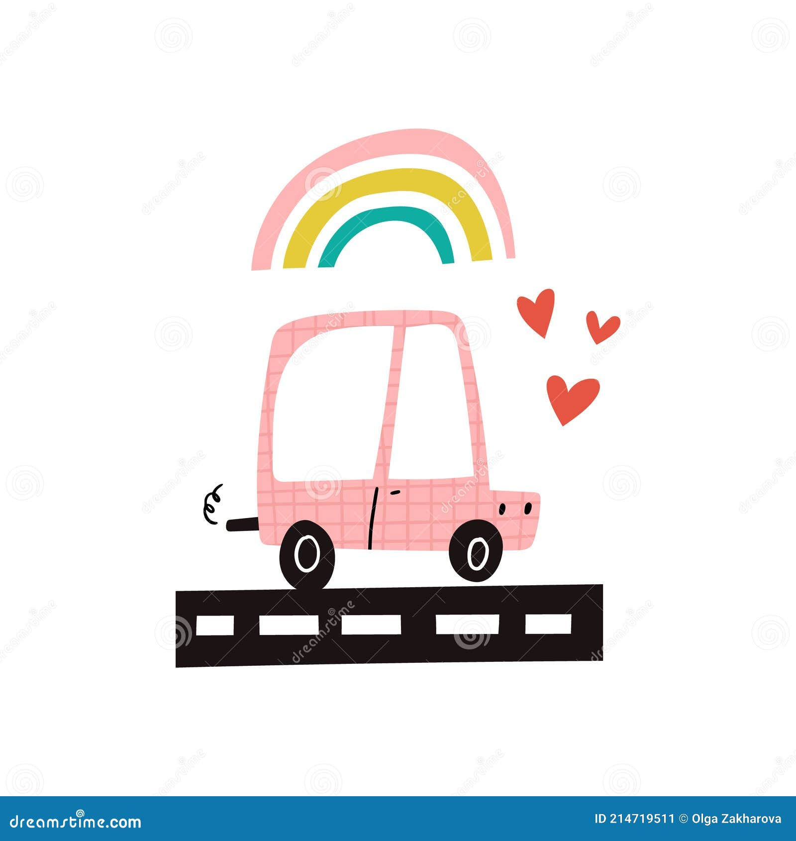 Wallpaper #OmeU-JIBSpphPi3-QYpX157 Cute Pink Car Rolling on a Road Stock Vector Illustration of