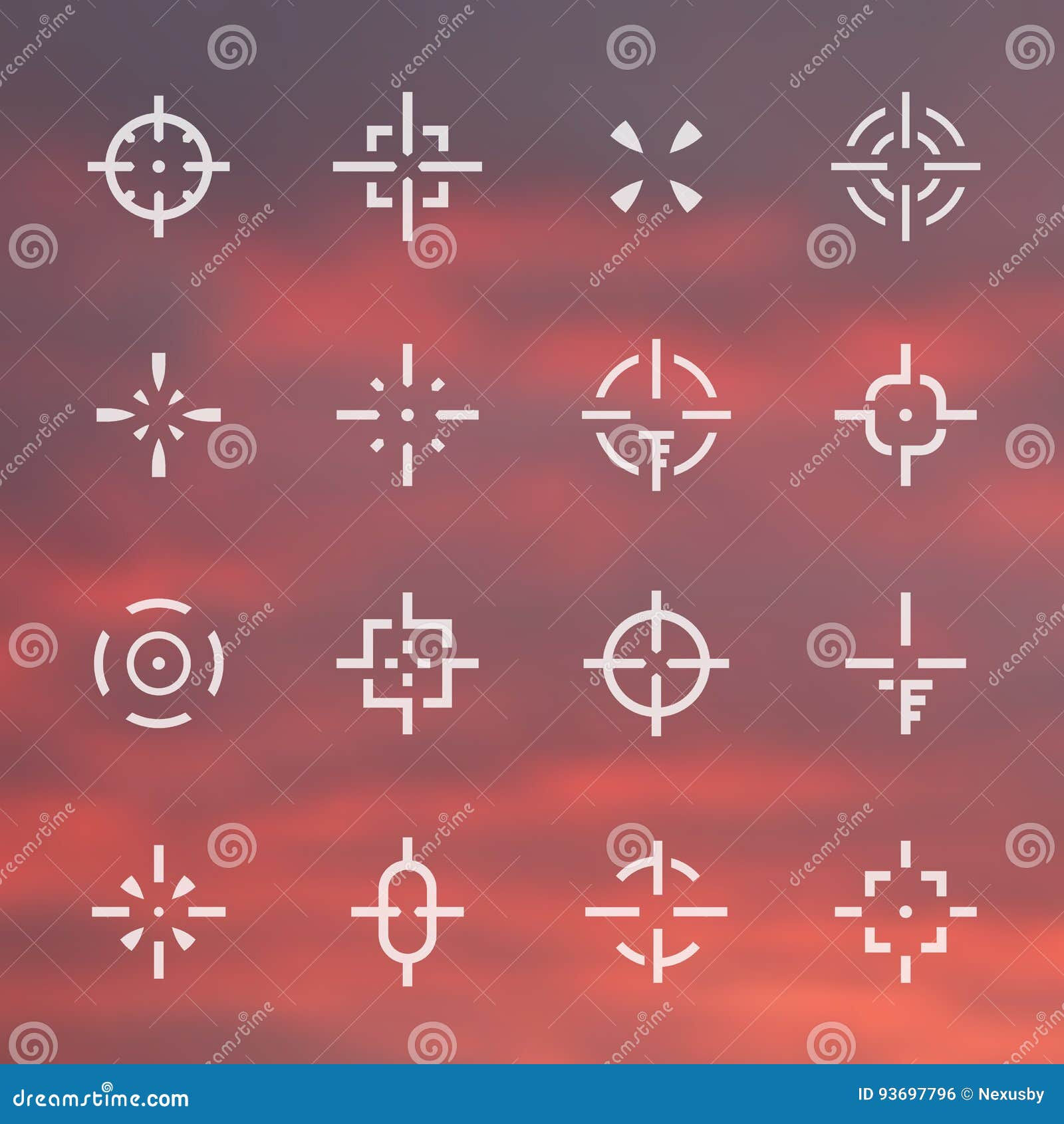 Wallpaper #Omd57ZIBSpphPi3-UVgS290 Crosshairs Set with Red Sights Each Crosshair in Seperated Layers