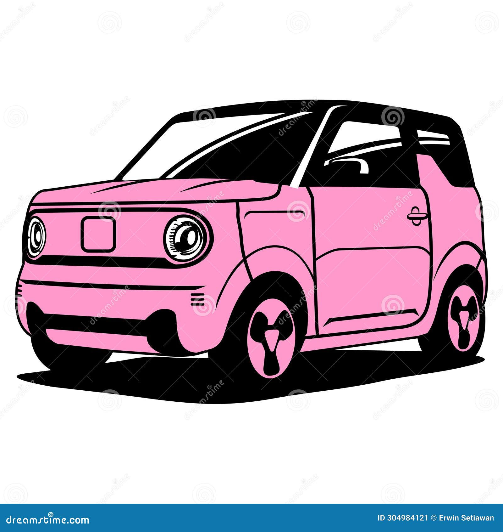 Wallpaper #kWidIpMBSpphPi3-uDN4286 Cute Family Car Pink Front Side View Vector Art Editorial Photo