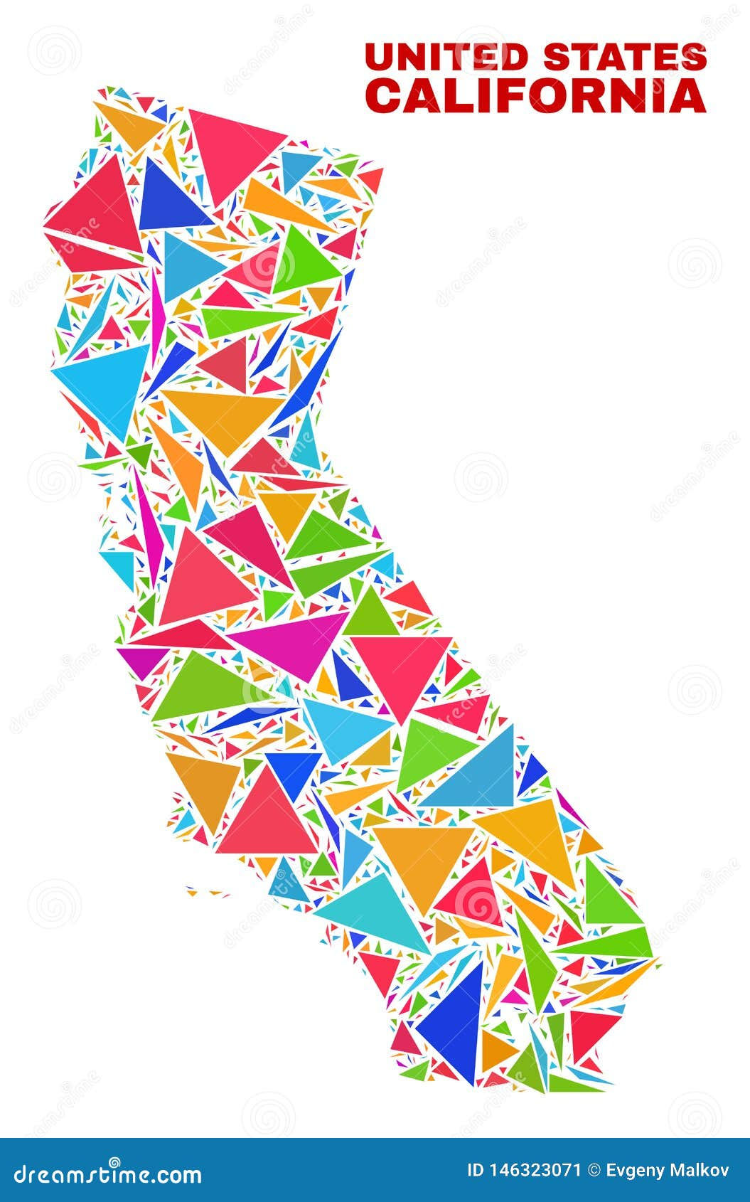 Wallpaper #G2f0-ZIBSpphPi3-oo8n52 California State Map Mosaic of Color Triangles Stock Vector