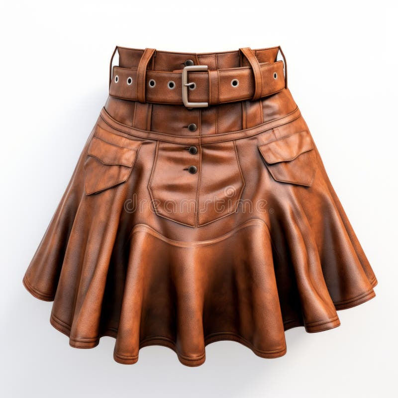 Wallpaper #_bmH3pIBJvJKYCmESQX095 Hyper Realistic Leather Mini Skirt in Steampunk Style Stock