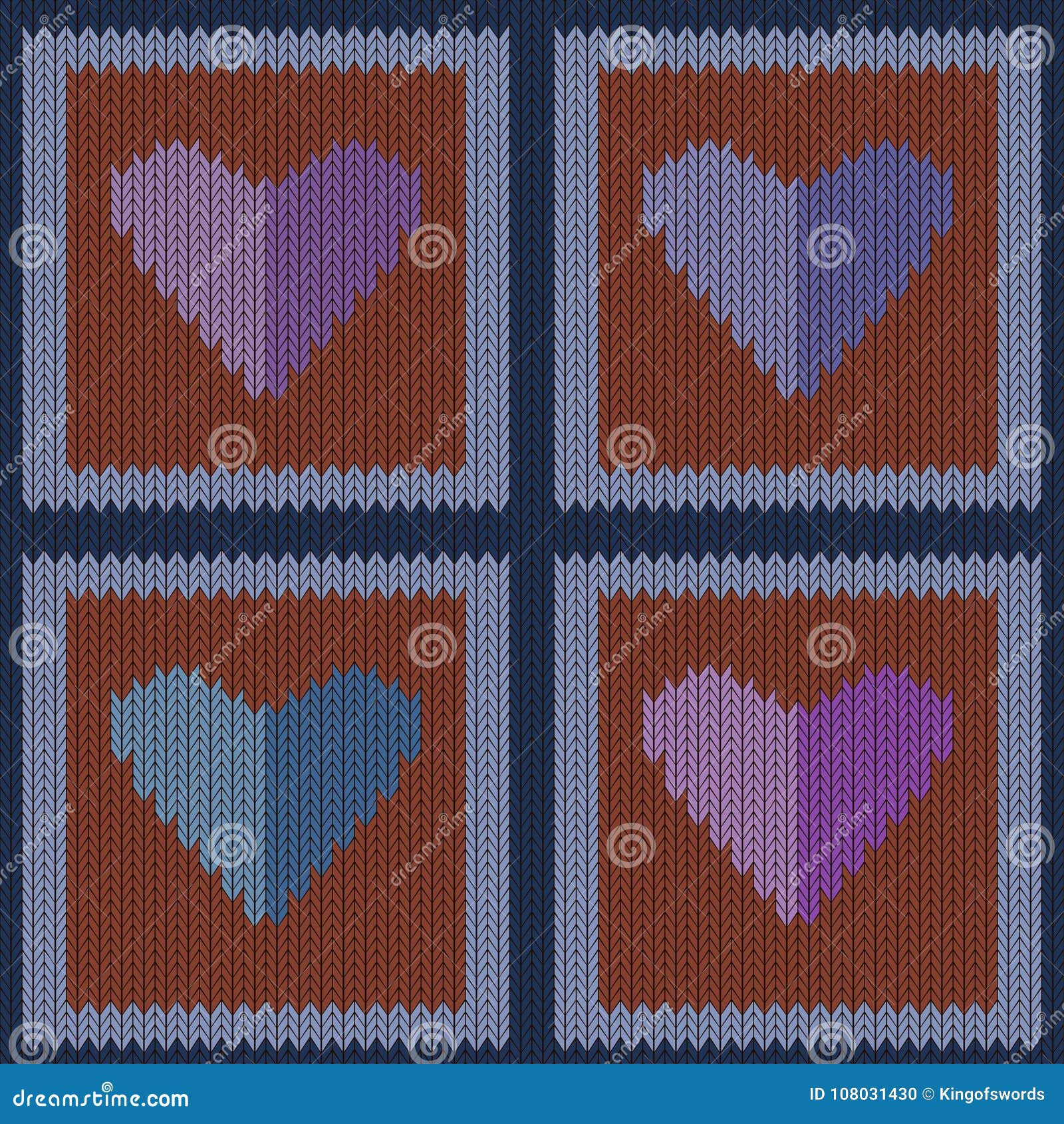 Wallpaper #HGdy7ZIBSpphPi3-_1jy340 Knitted Woolen Seamless Pattern with Purple Hearts in Vintage Brown