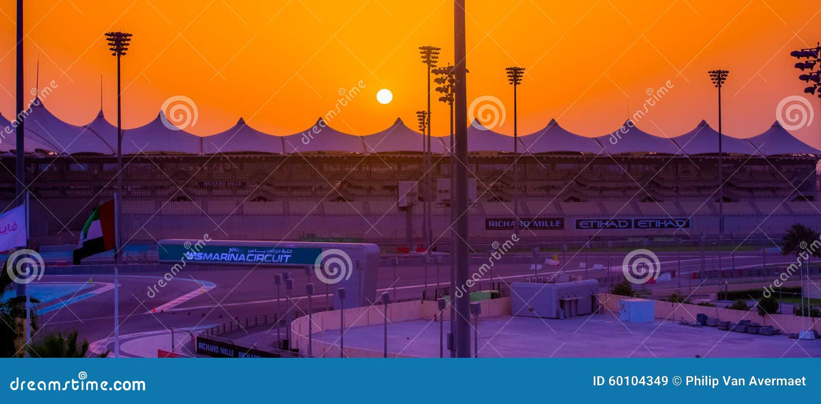 Wallpaper #4Gdw65IBSpphPi3-FUs0246 Yas Marina Formula 1 Circuit Abu Dhabi Sunset Editorial Stock Image