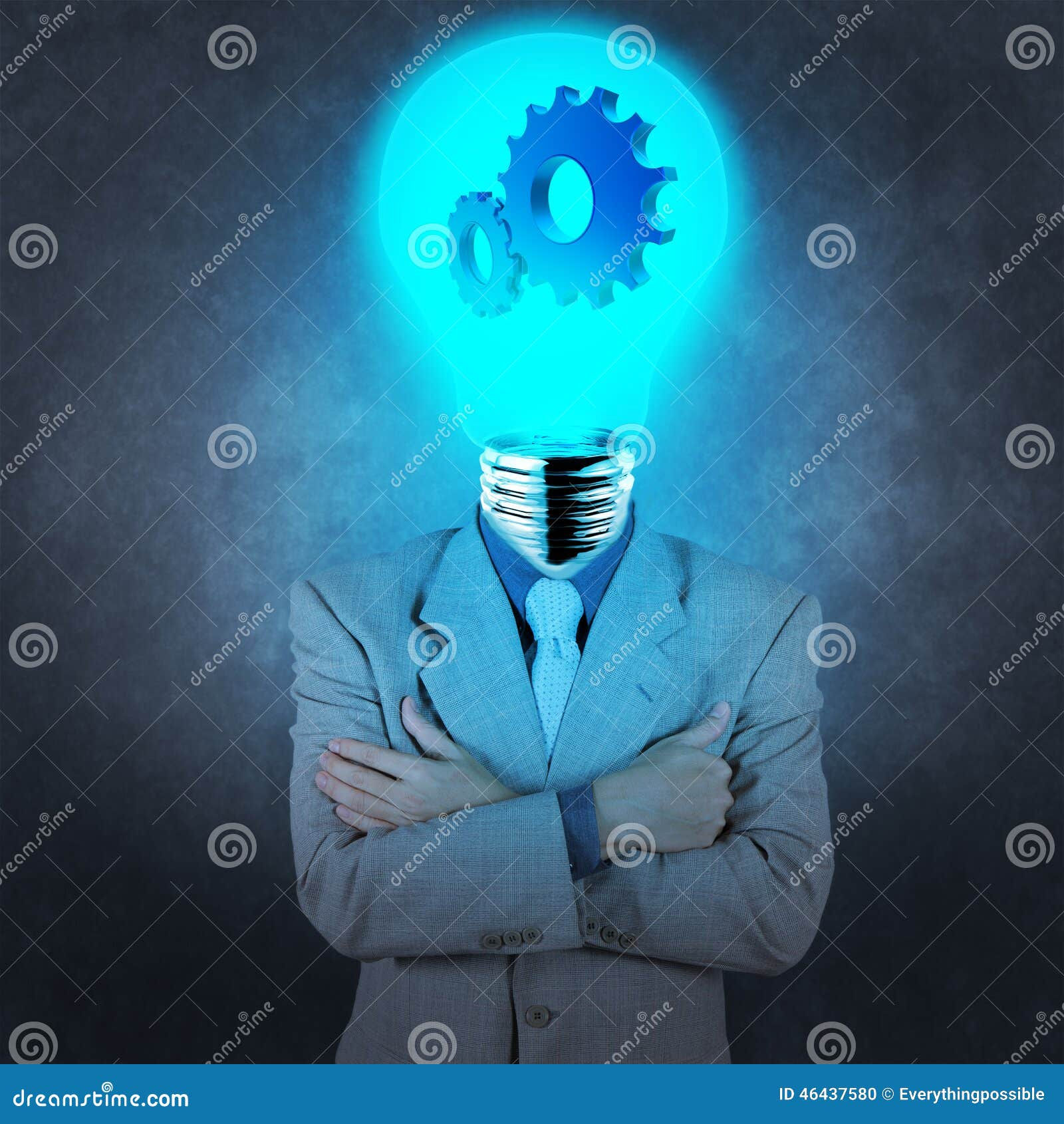 Wallpaper #FbmH3ZIBJvJKYCmEjAF2122 Businessman Has Light Bulb Head with Gears Stock Photo Image of Cogs