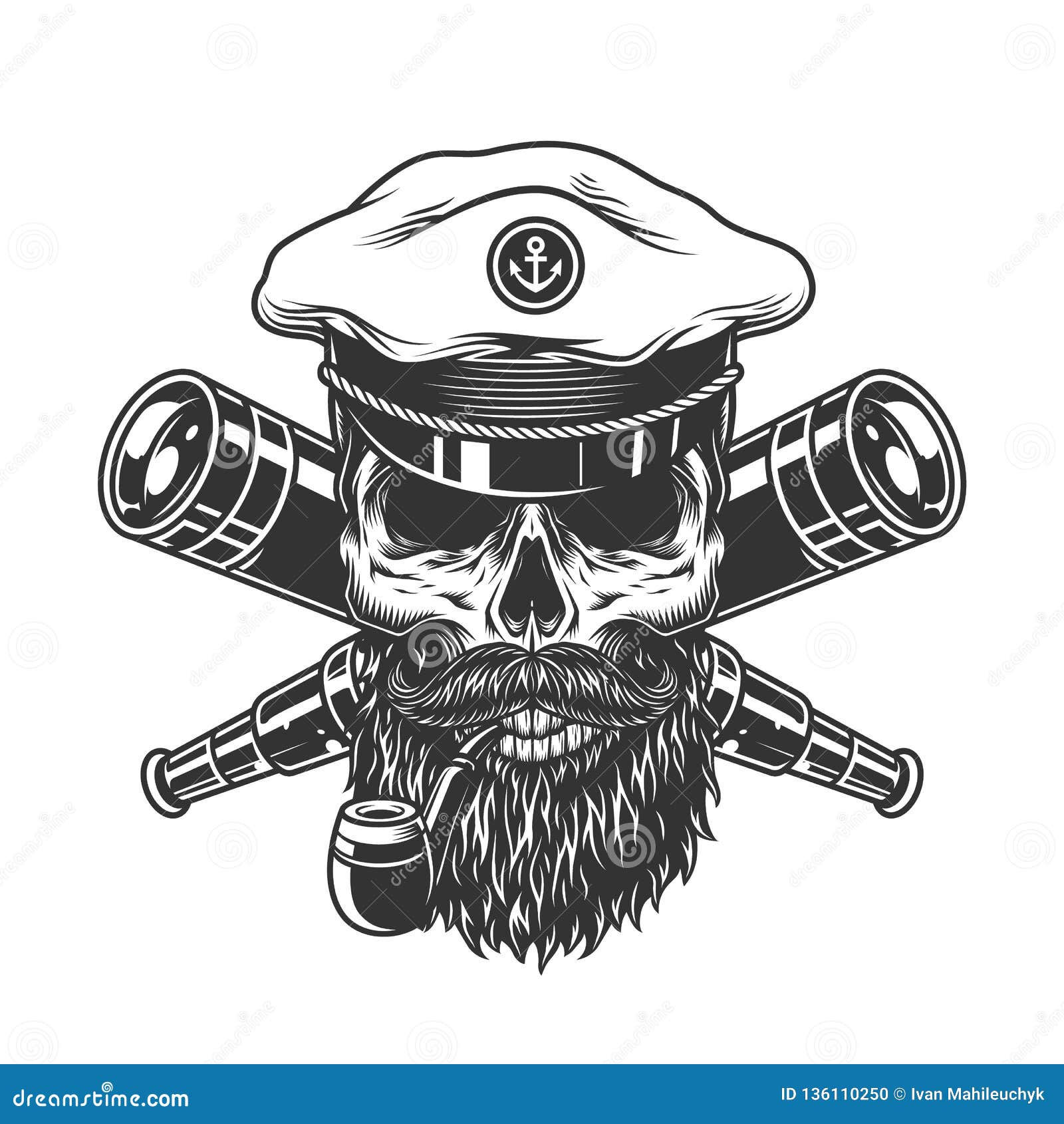 Wallpaper #0jEXNpMB5zzyi_yYPFik177 Bearded and Mustached Sea Captain Skull Stock Vector Illustration of