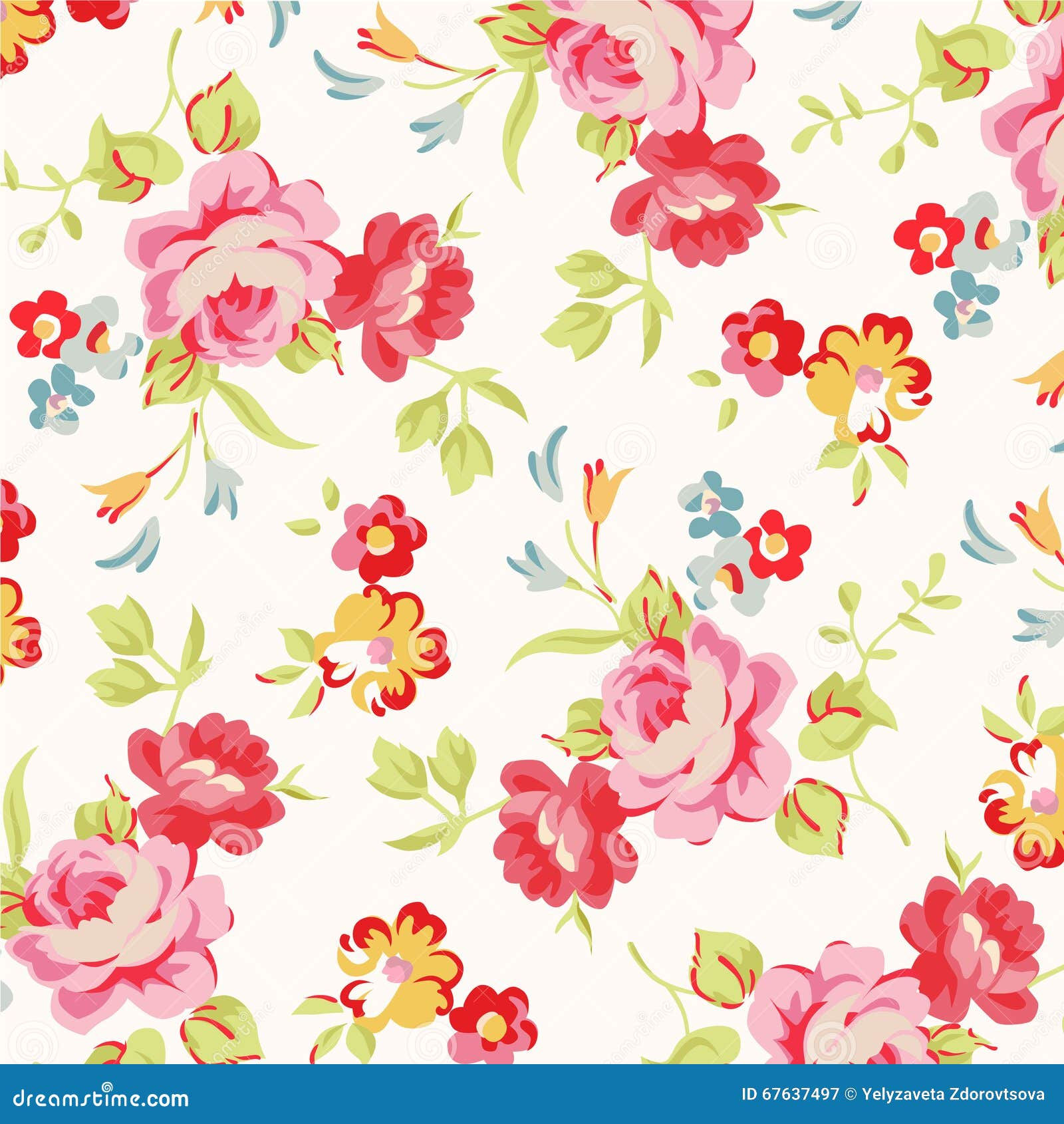 Wallpaper #4GdP9JIBSpphPi3-k3mn122 Beautiful Floral Seamless Pattern with Red Roses Stock Vector