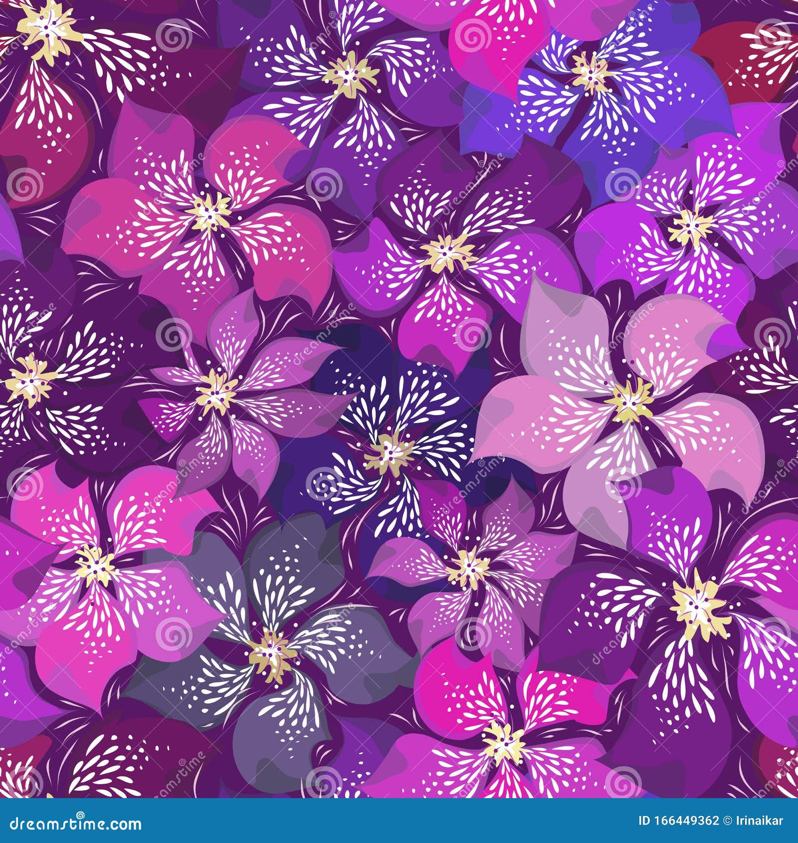 Wallpaper #4GdP9JIBSpphPi3-k3mn115 Beautiful Floral Vector Seamless Pattern Different Brightness Purple