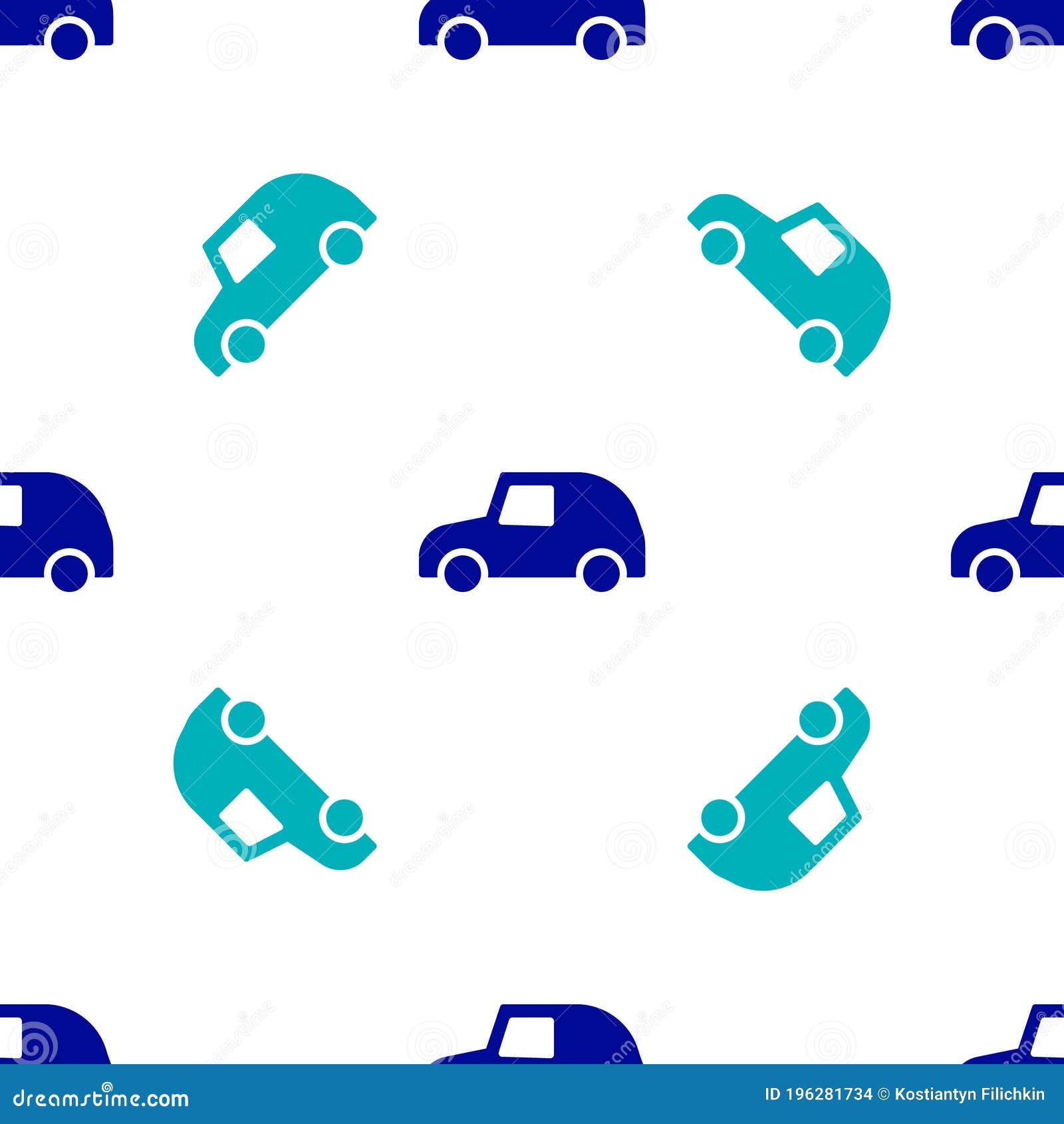 Wallpaper #0GfJ9pIBSpphPi3-OYTp175 Blue Toy Car Icon Isolated Seamless Pattern on White Background Vector