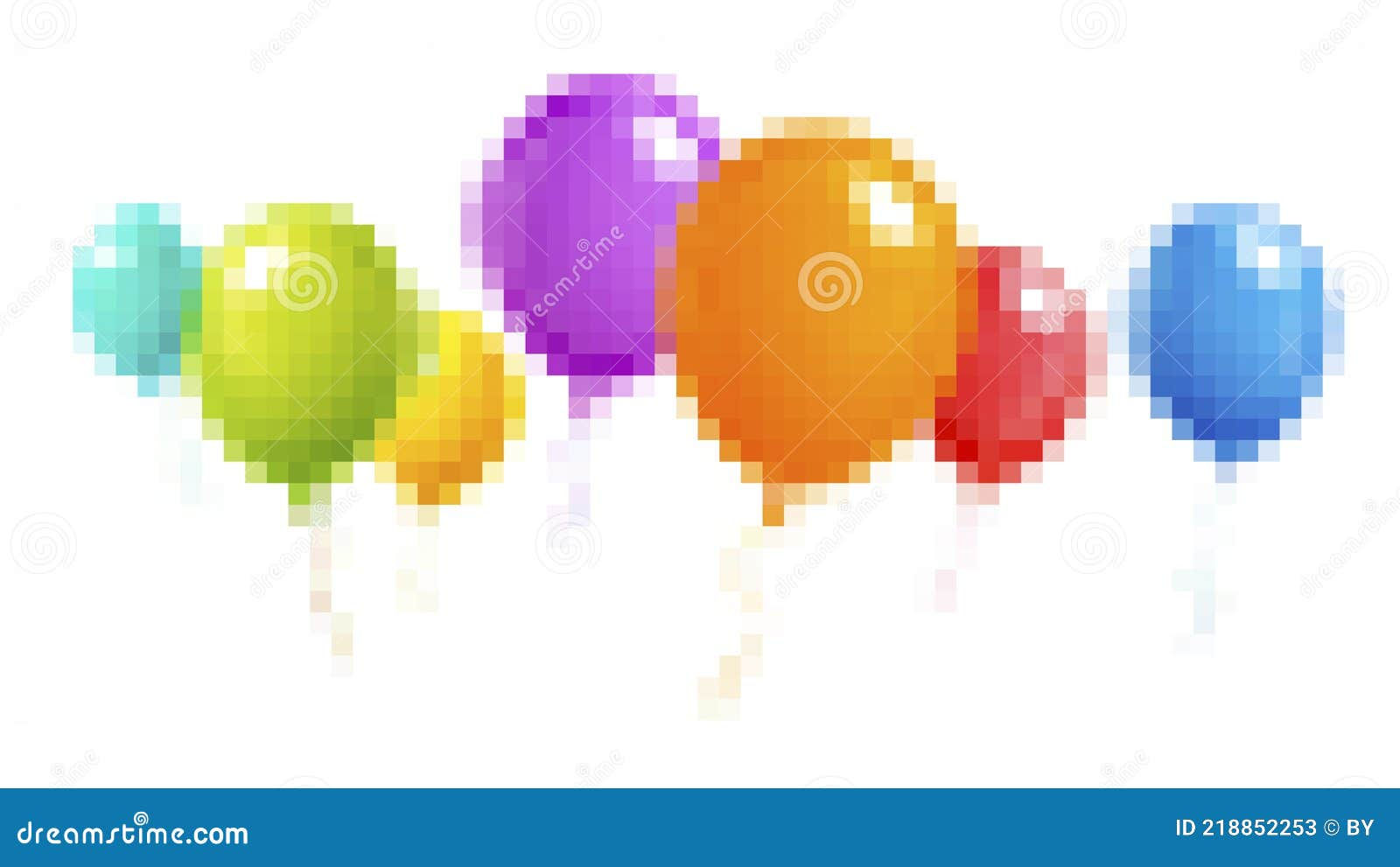 Wallpaper #a0D6MJMBJhL2WPbaiMSr141 Balloons in Pixel Art Stock Illustration Illustration of Colorful