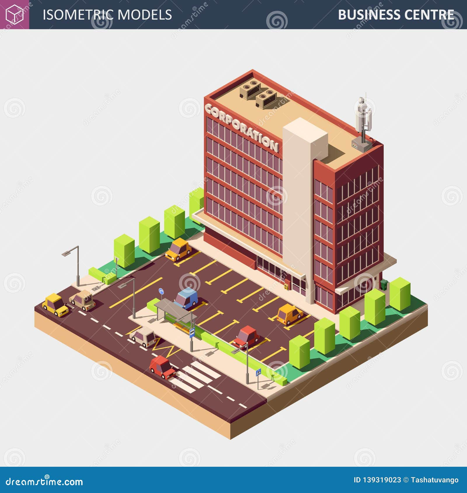 Wallpaper #gGdQ7pIBSpphPi3-YVxF293 Business Office or Commercial Building Vector Isometric Illustration