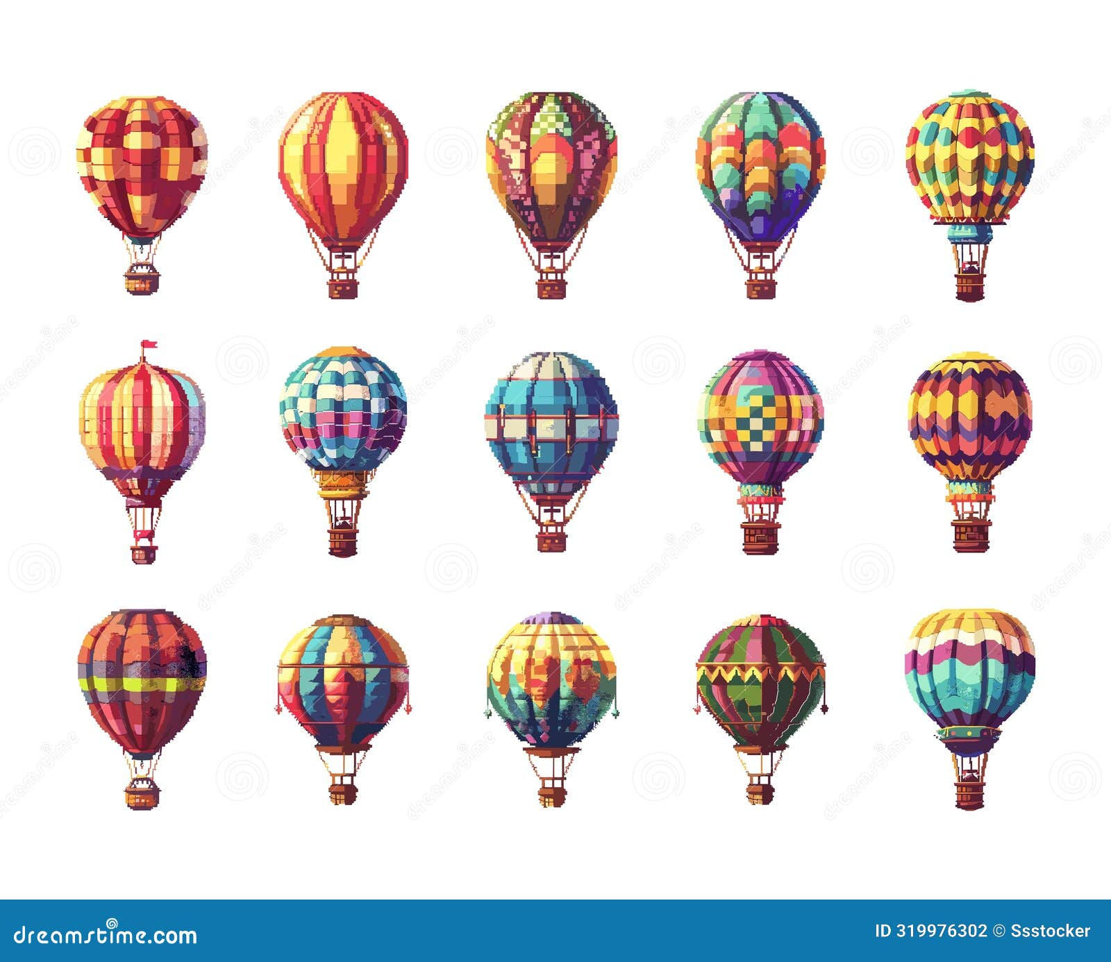 Wallpaper #DvDqf5cBi4JM6agGkSFT18 Balloon Pixel Art Vector Set Hot Air Aviation Airships Transport