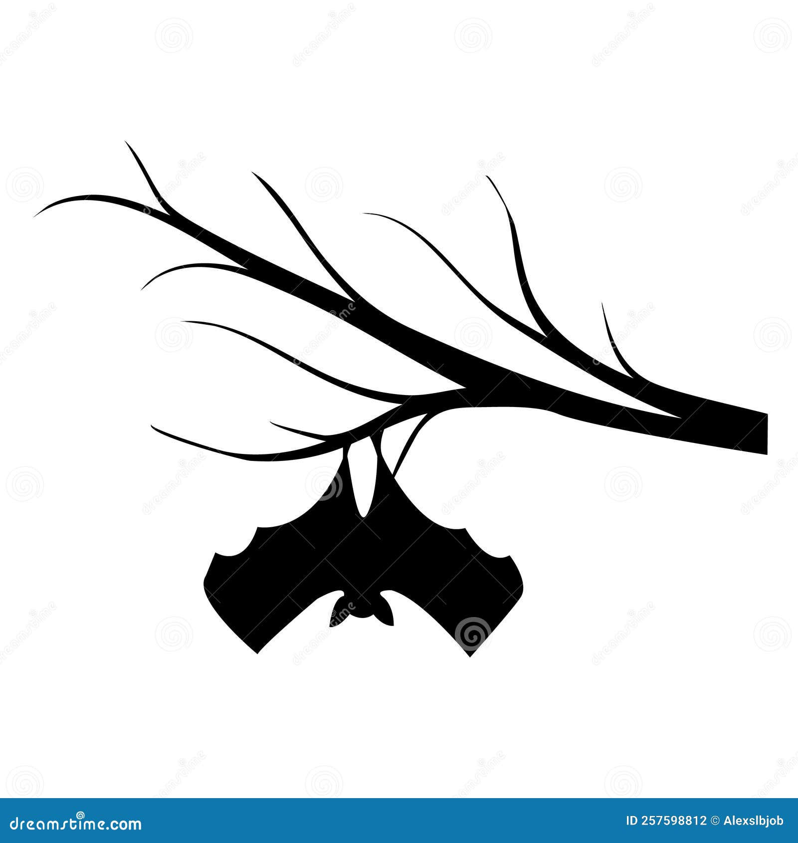 Wallpaper #2mdTDJMBSpphPi3-nt1P325 Bat Hanging on a Branch Halloween for Your Design Stock Vector