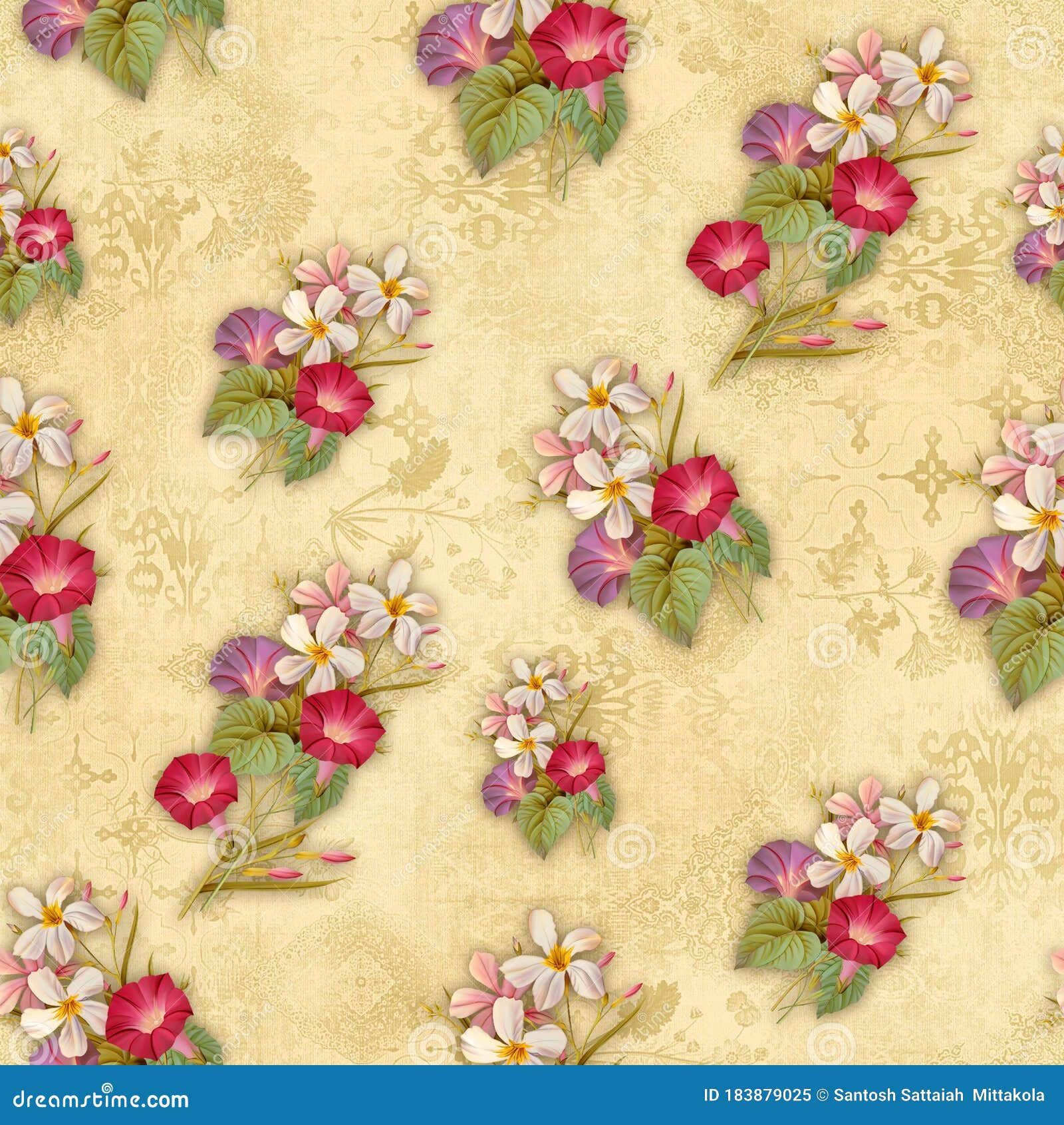 Wallpaper #4GdP9JIBSpphPi3-k3mn23 Beautiful Flower Pattern Floral Colorful Seamless Allover Design