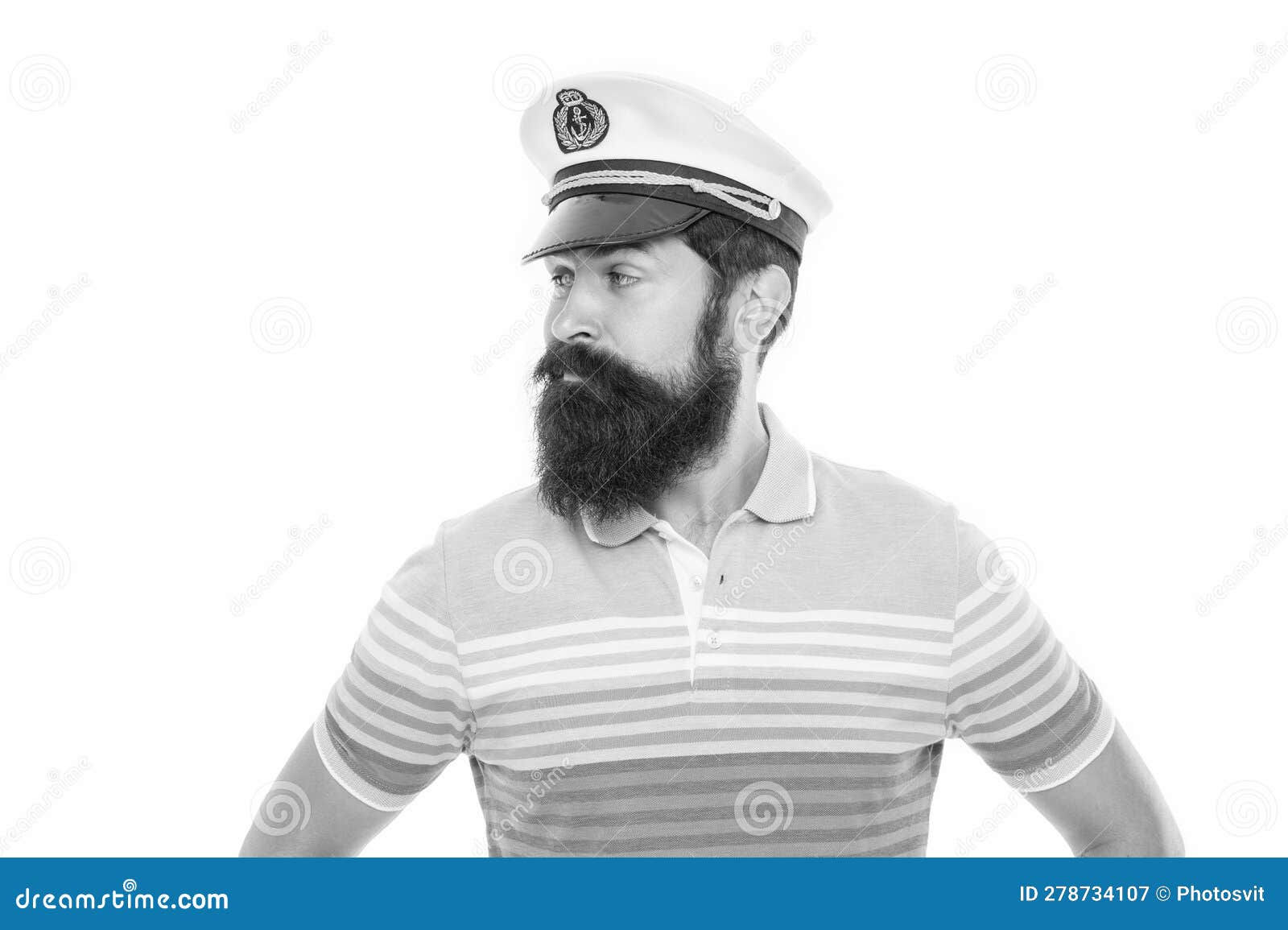 Wallpaper #0jEXNpMB5zzyi_yYPFik29 Bearded Man Portrait Isolated on White Bearded Man Wearing Captain Hat