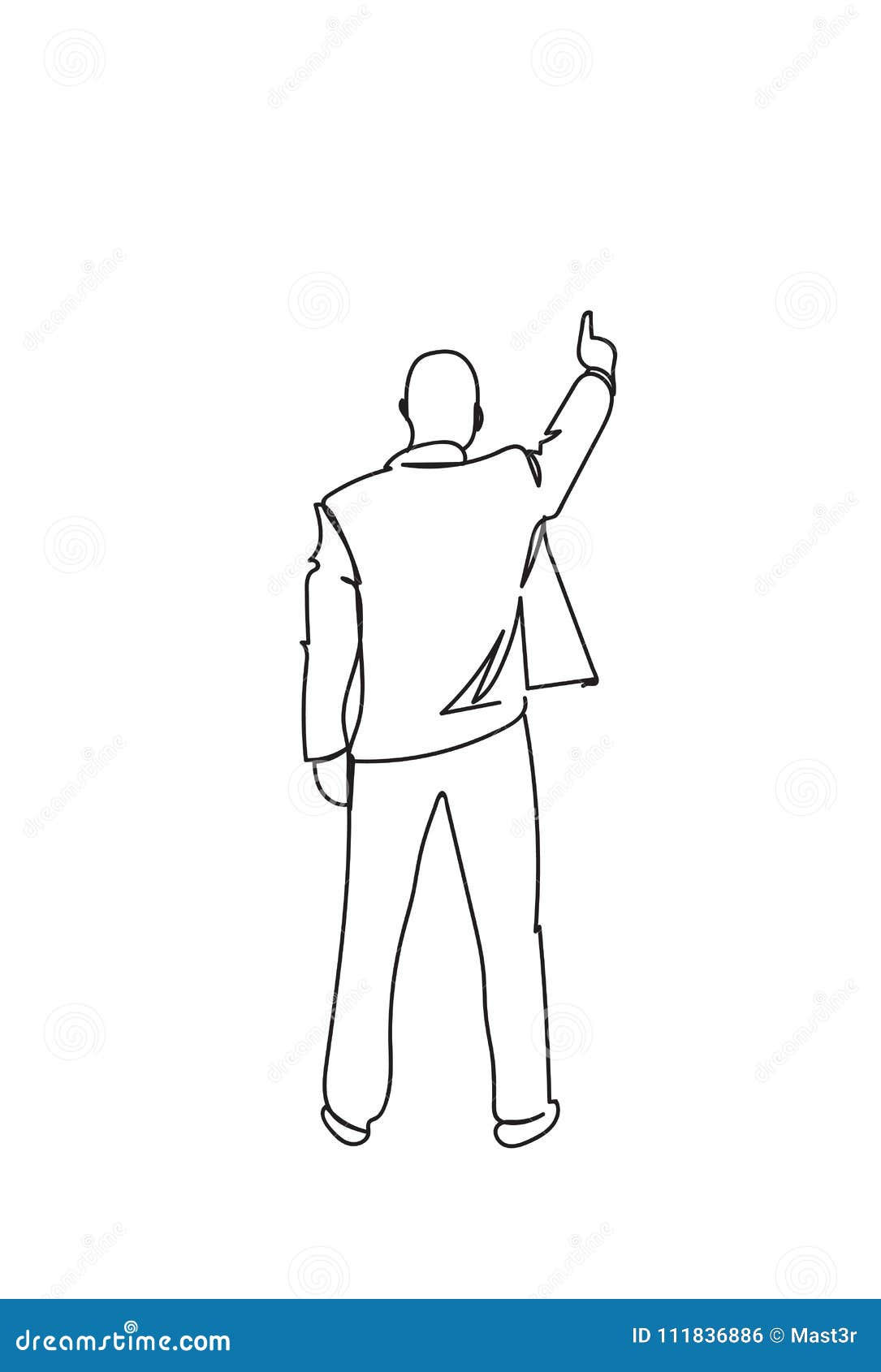 Wallpaper #nLgf2JIBJvJKYCmEN-Zo331 Back Rear View of Business Man Doodle Sketch Pointing Finger Stock