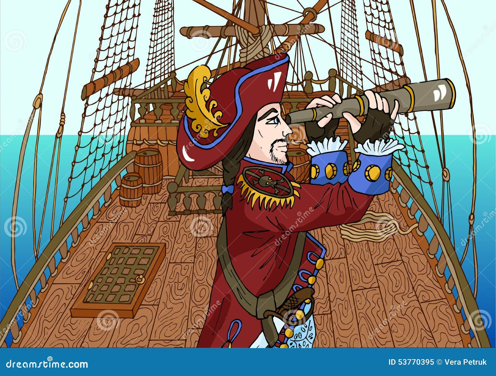 Wallpaper #0jEXNpMB5zzyi_yYPFik131 Black Beard Pirate Captain on Sailing Ship Deck Stock Vector Image