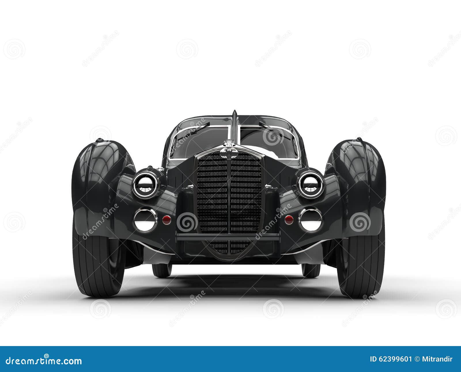Wallpaper #QWd37pIBSpphPi3-ql0r55 Black Vintage Concept Car Front View Stock Illustration