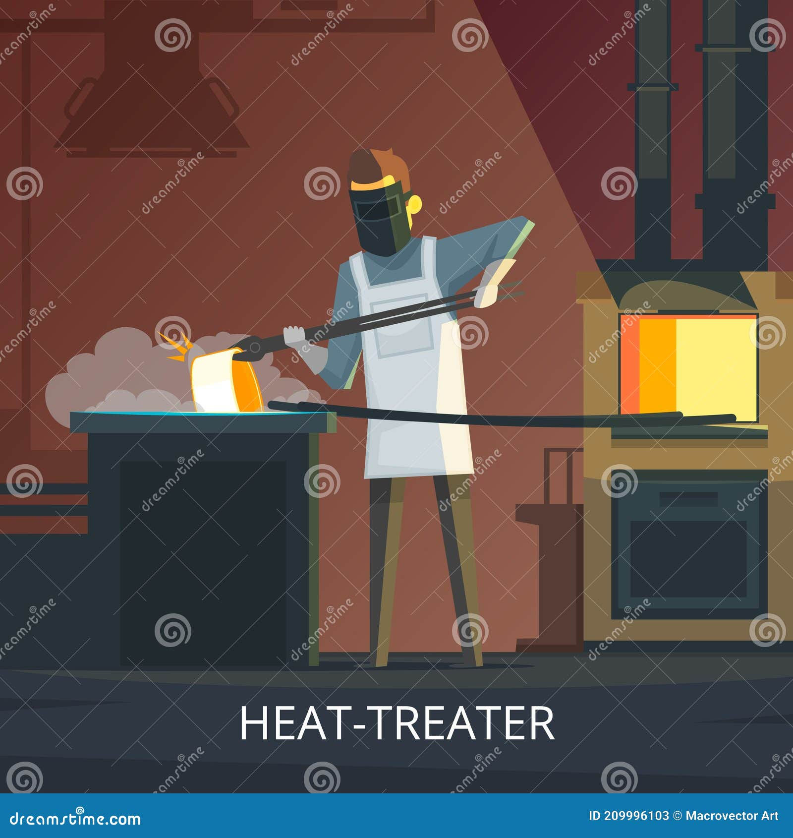 Wallpaper #XZ3oZJcBkAG5jTCHLrHO149 Blacksmith at Work Retro Cartoon Poster Stock Vector Illustration of