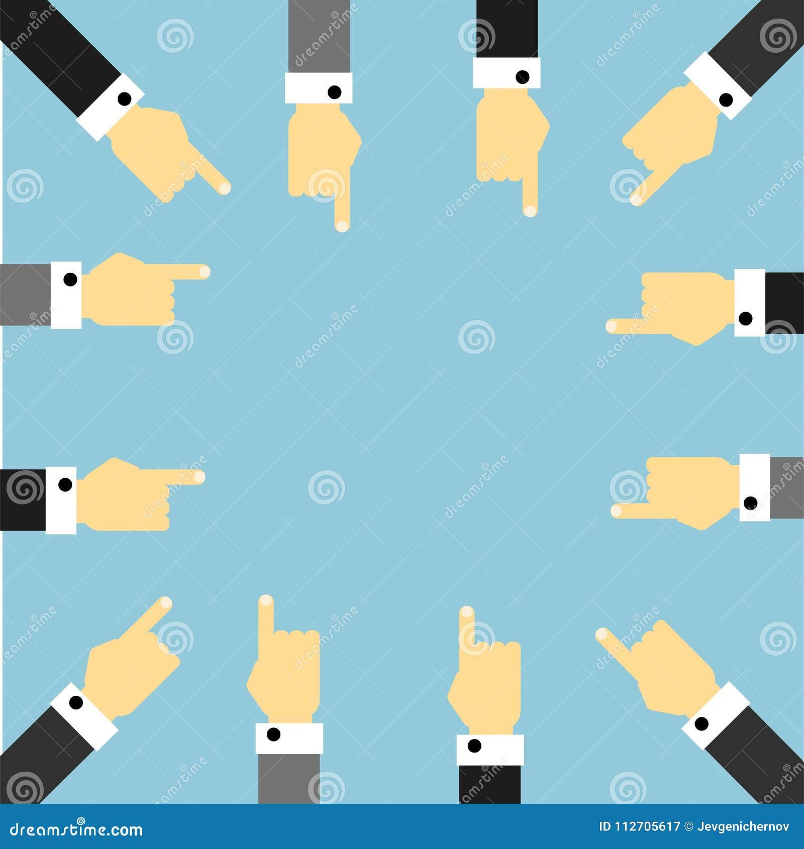 Wallpaper #1Gc0CJMBSpphPi3-gckF68 Several Businessman Hands Pointing at the Middle of Frame Stock Vector