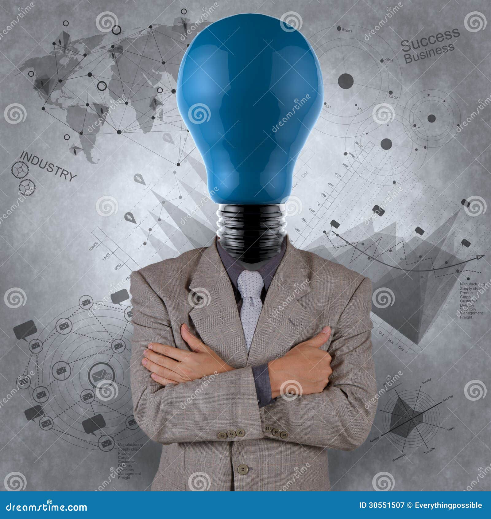 Wallpaper #FbmH3ZIBJvJKYCmEjAF2220 Businessman with Blue Light Bulb Head as Concept Stock Image Image of
