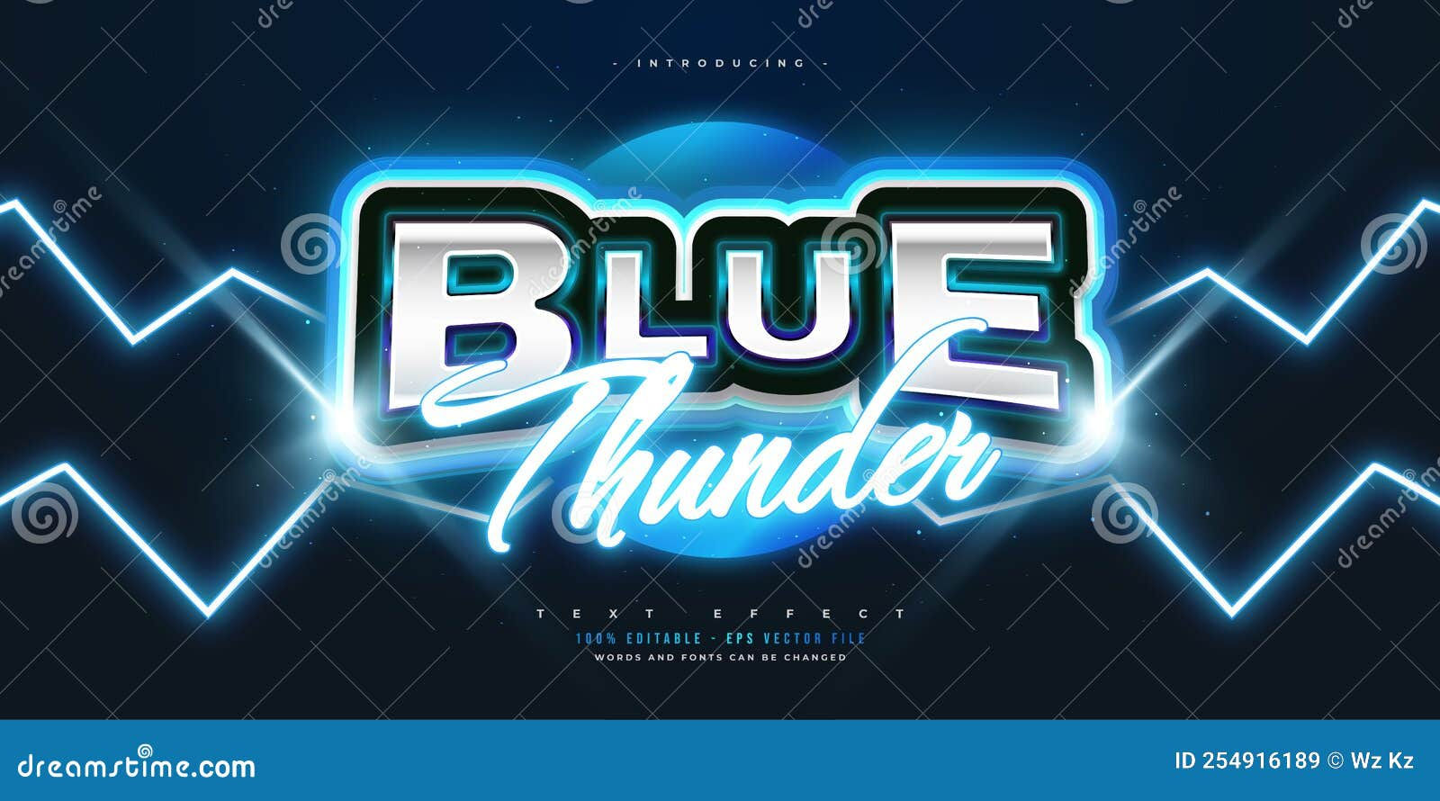 Wallpaper #TmchBJMBSpphPi3-e7at327 Blue Thunder Text Effect Stock Vector Illustration of Effect 254916189