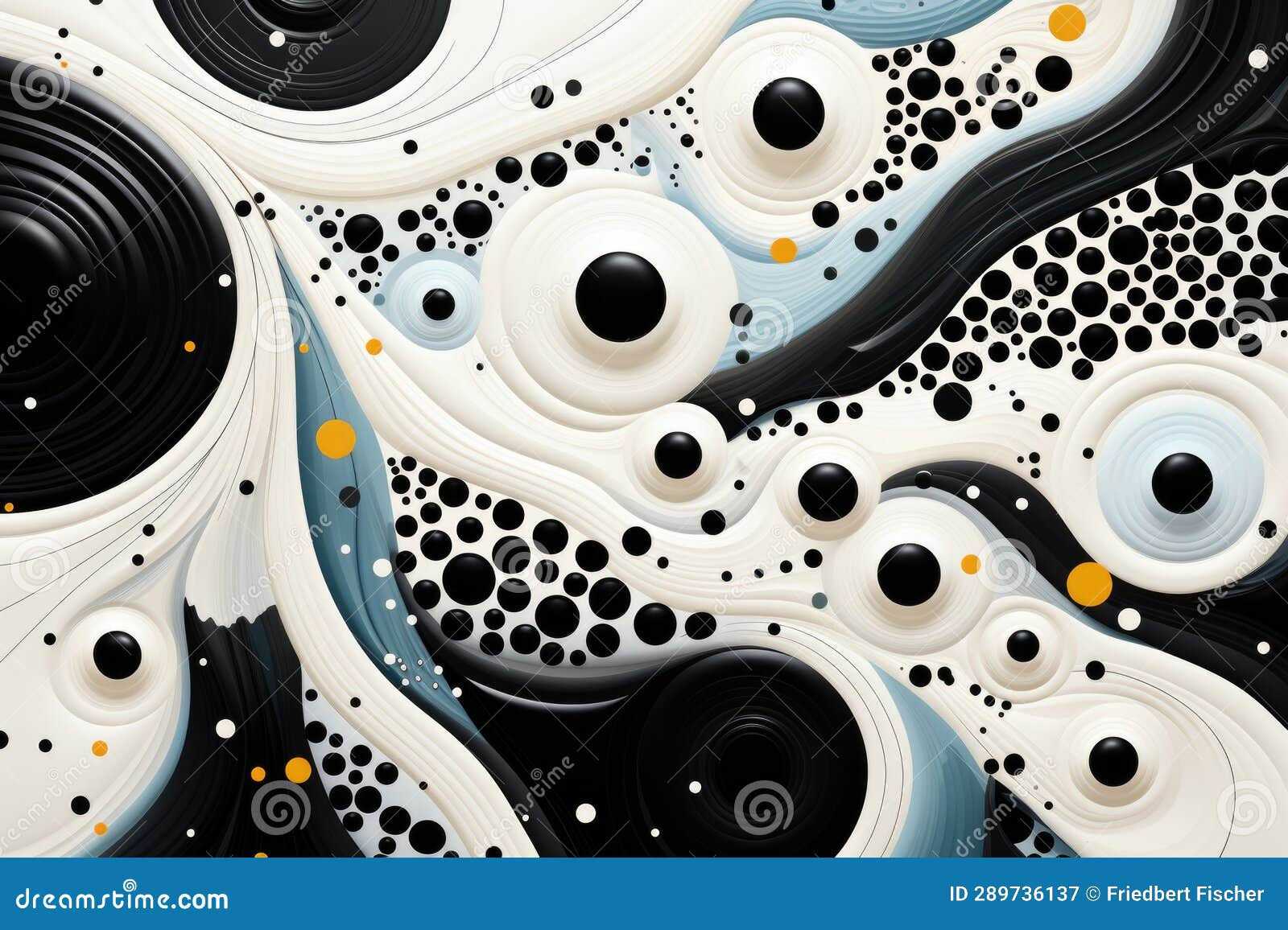 Wallpaper #52dQ-5IBSpphPi3-YpO8128 A Black and White Abstract Painting with Circles Stock Illustration