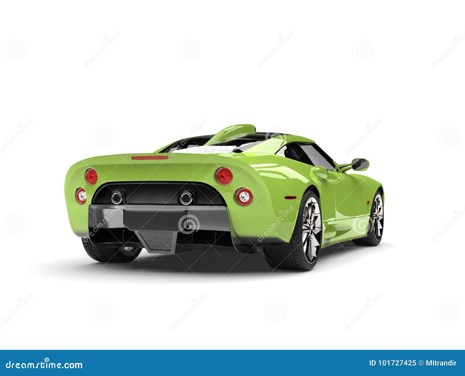 Wallpaper #O7n53ZIBJvJKYCmEmAPR50 Bright Green Super Sports Car Rear View Stock Illustration
