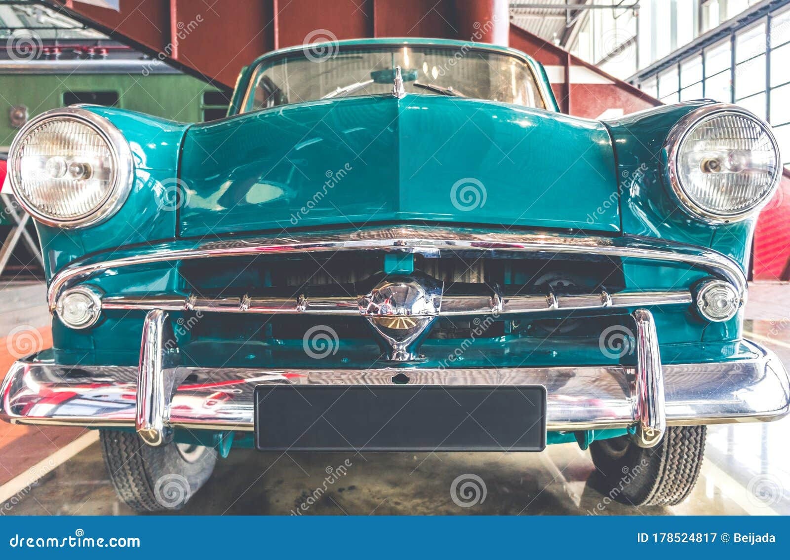 Wallpaper #SCzLSZMB0E1QgA7wqPTc70 Blue and White Shiny Retro Vintage Car Front View Stock Image Image
