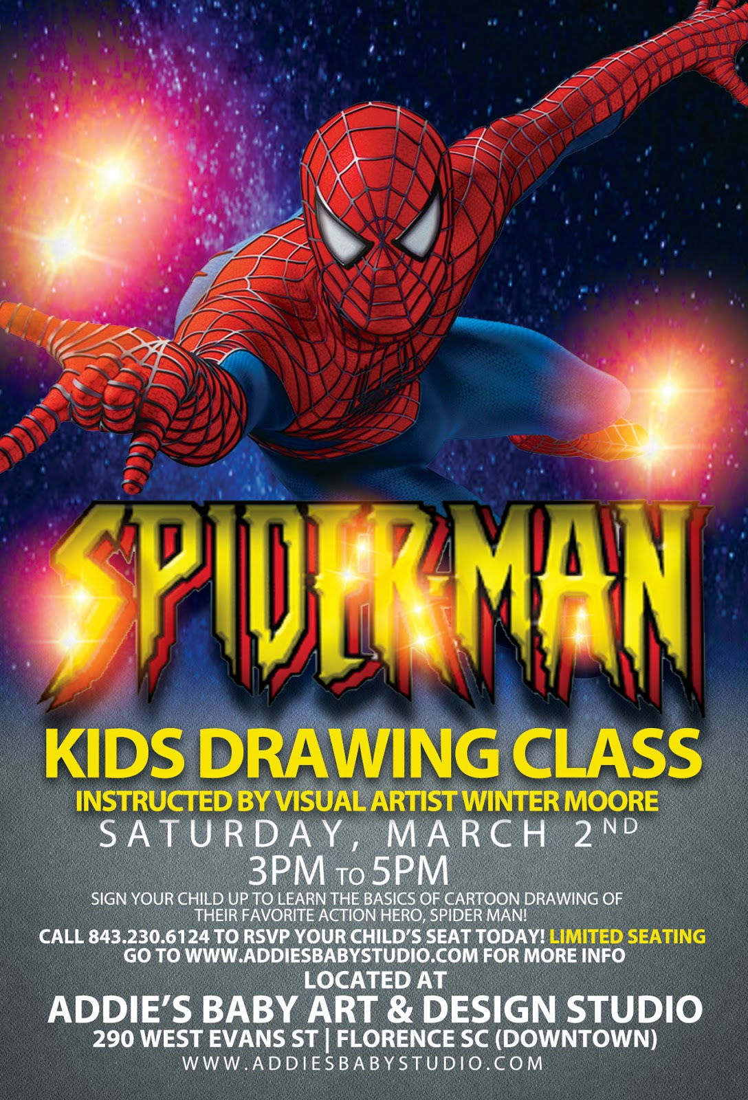 Wallpaper #3zG8NZMB5zzyi_yYz1df450 Pee Dee Arts March 2nd Spider Man Kids Drawing Class in Florence