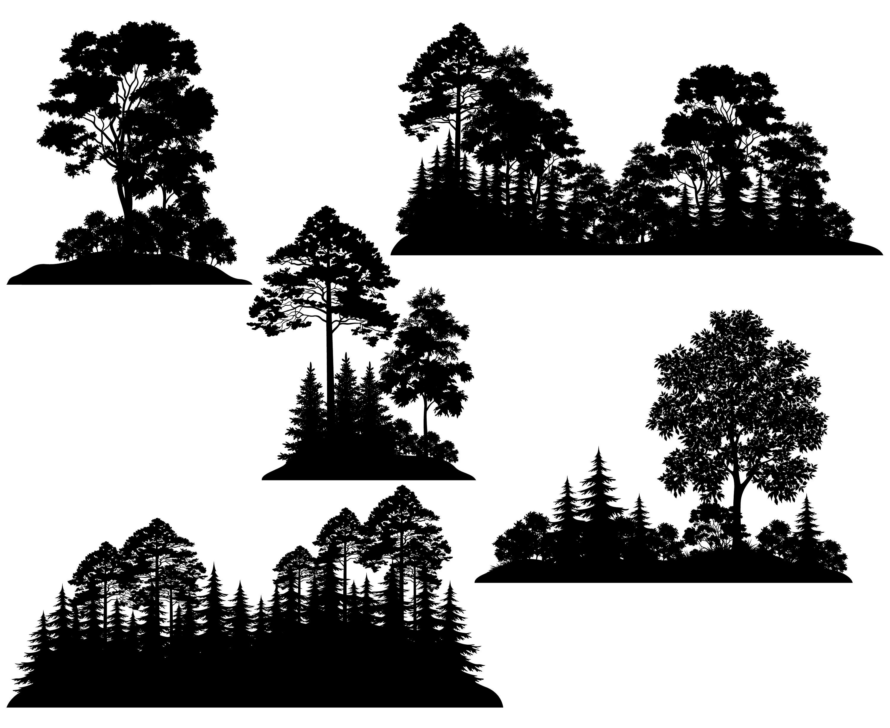 Wallpaper #BGdQC5MBSpphPi3-qtkV395 Forest Silhouette Vector at Vectorifiedcom Collection of Forest
