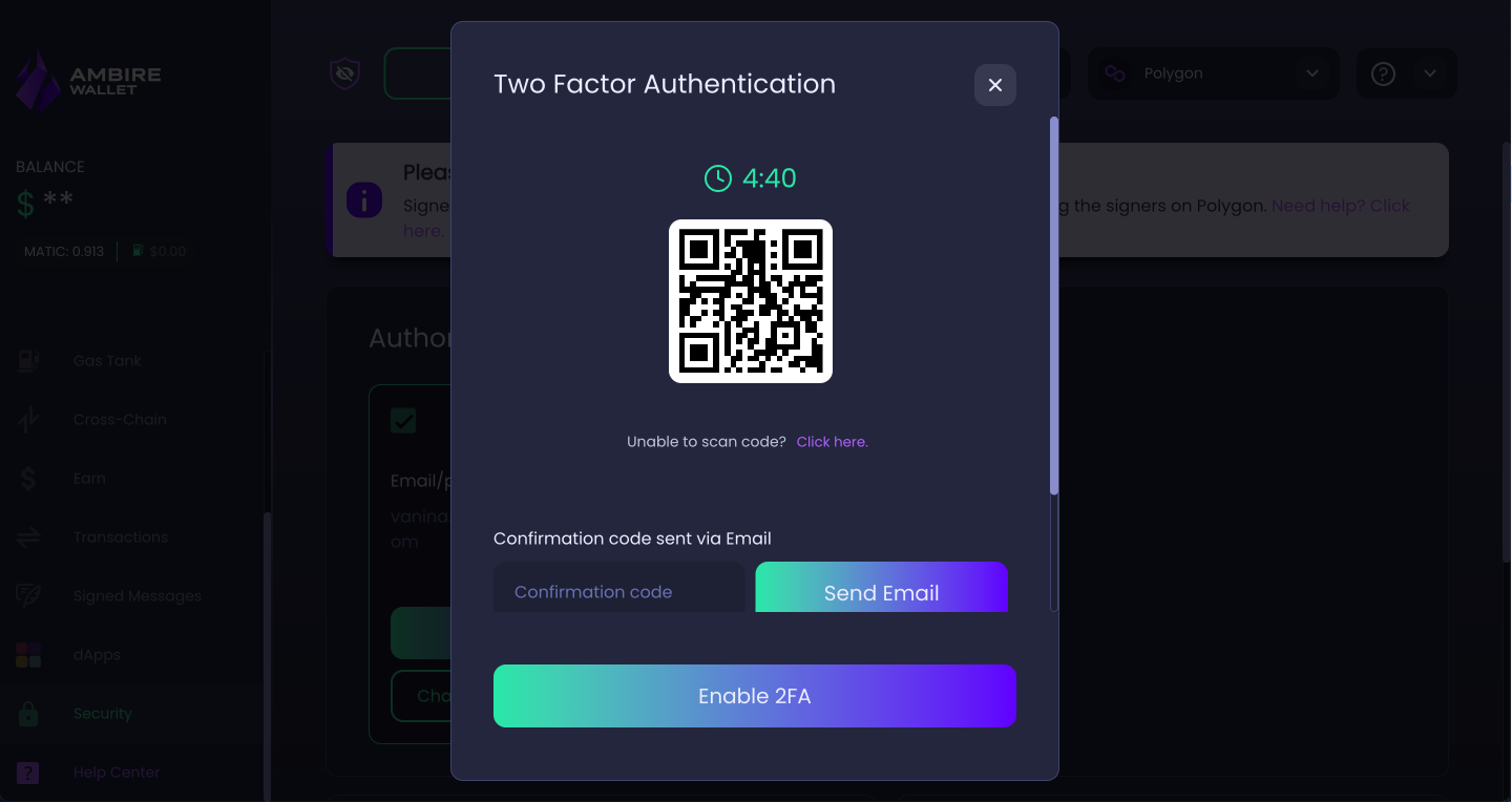 Wallpaper #vbmq3ZIBJvJKYCmEdwEe71 How to Enable 2fa on Your eMail and Password Account Ambire Wallet