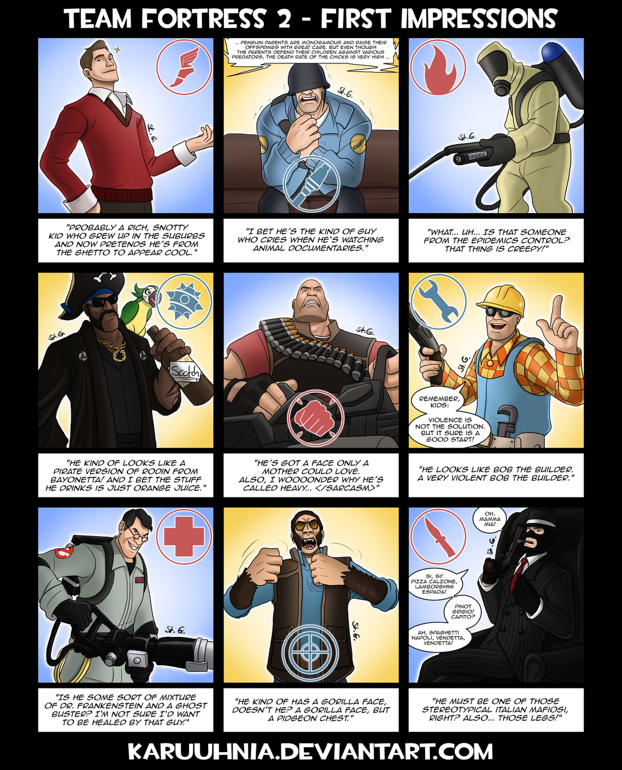 Wallpaper #z2ev85IBSpphPi3-inav245 Team Fortress 2 First Impressions Meme by Karuuhnia