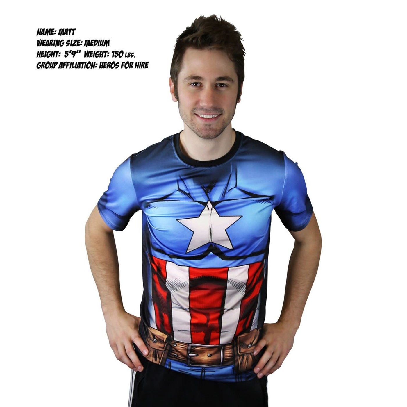 Wallpaper #TBlDKY8BtGB6xQ78ioiZ21 Captain America Sublimated Costume Fitness T Shirt