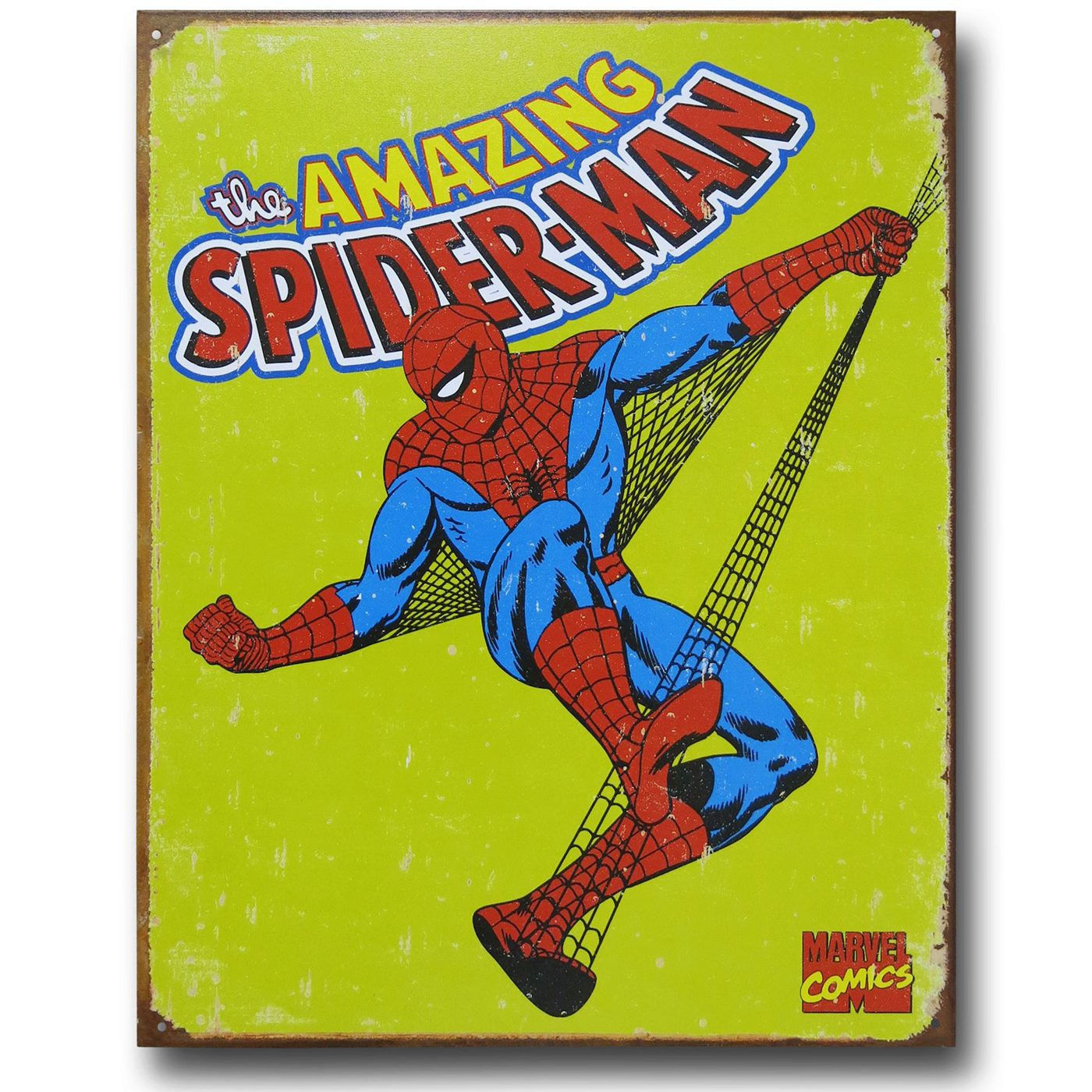 Wallpaper #3xllOo8BtGB6xQ78iqwZ34 Spider Man Yellow Vintage Tin Poster Sign