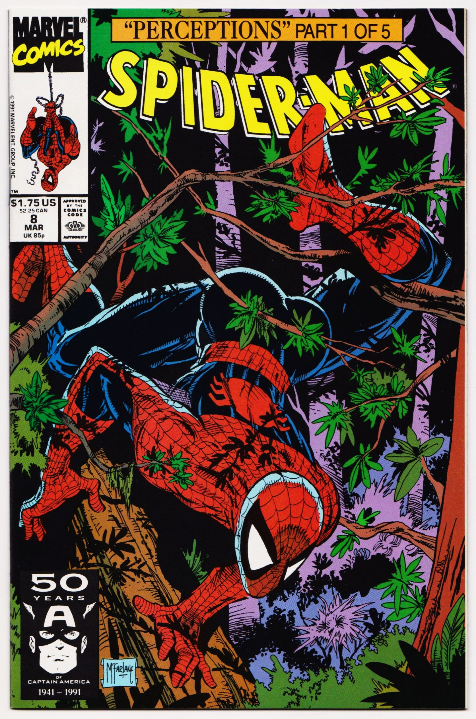 Wallpaper #z2dK-5IBSpphPi3-fJPS72 Spider Man 8 Todd Mcfarlane Art Marvel 1991 Nm Imagine That Comics