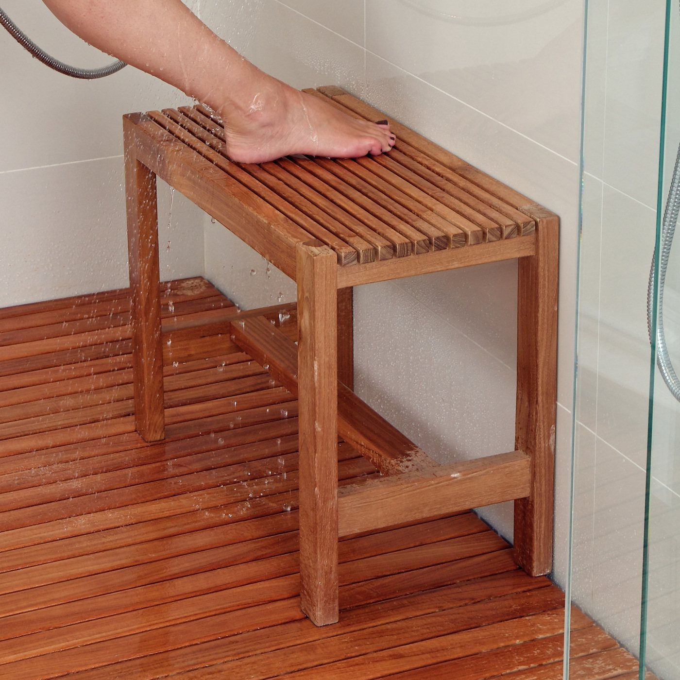 Wallpaper #B52EA Shower Chairs the Original Kai 155 Corner Teak Shower Bench with