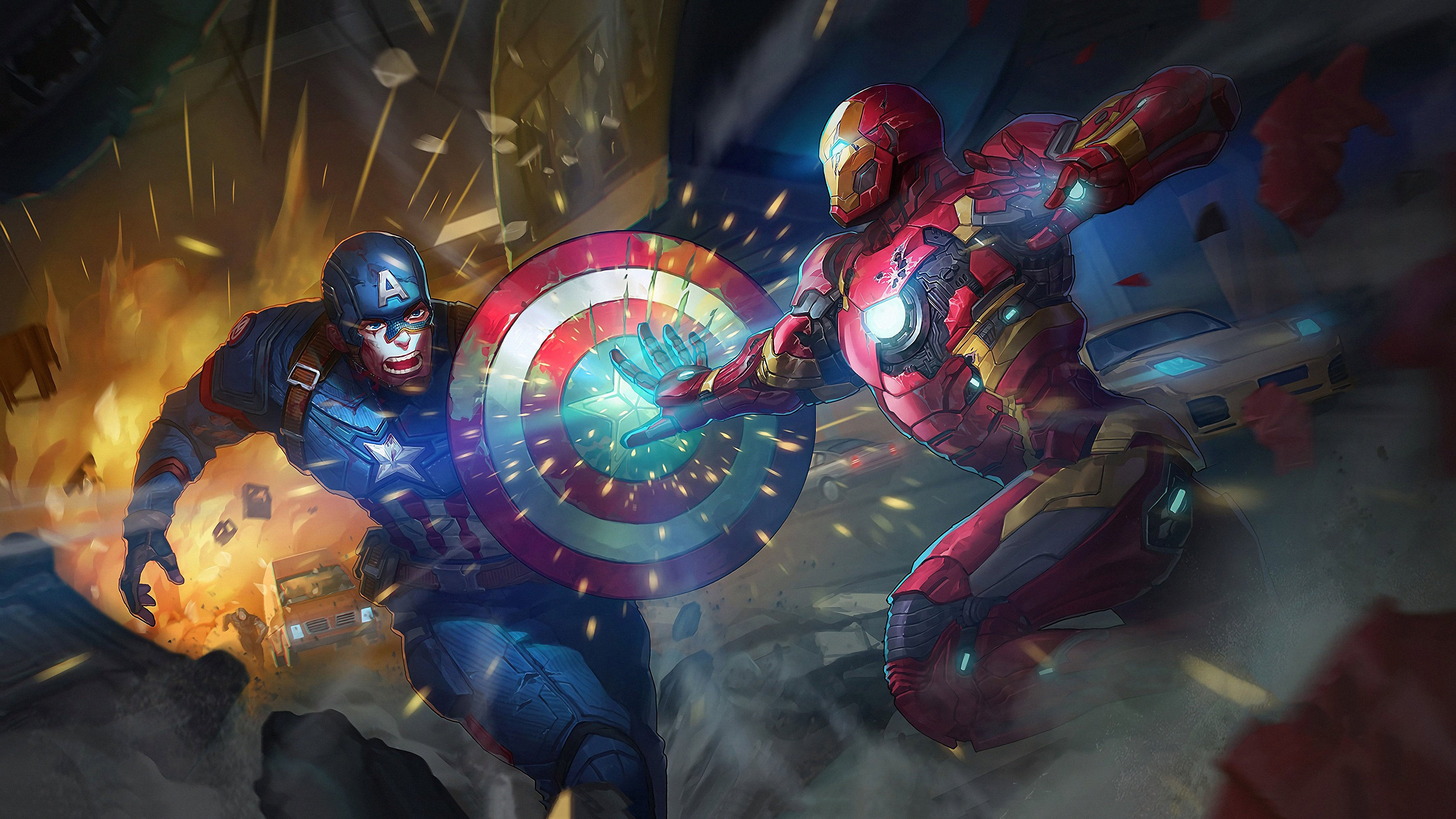 Wallpaper #xzEUNpMB5zzyi_yYV1iX42 Captain America vs Iron Man Wallpaper Id5887