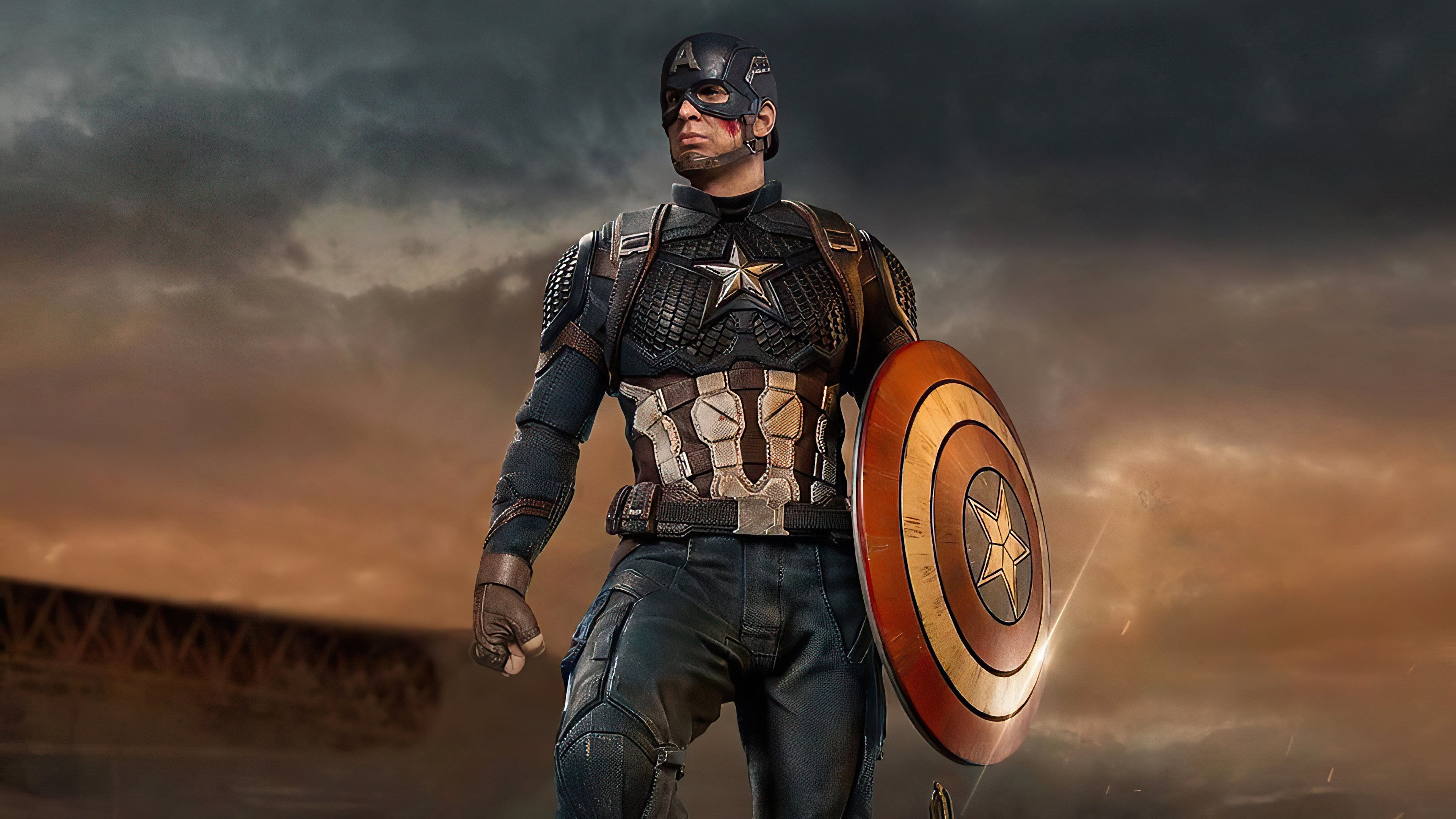 Wallpaper #B70BF Captain America Surrounded by Lightning from Thors Hammer