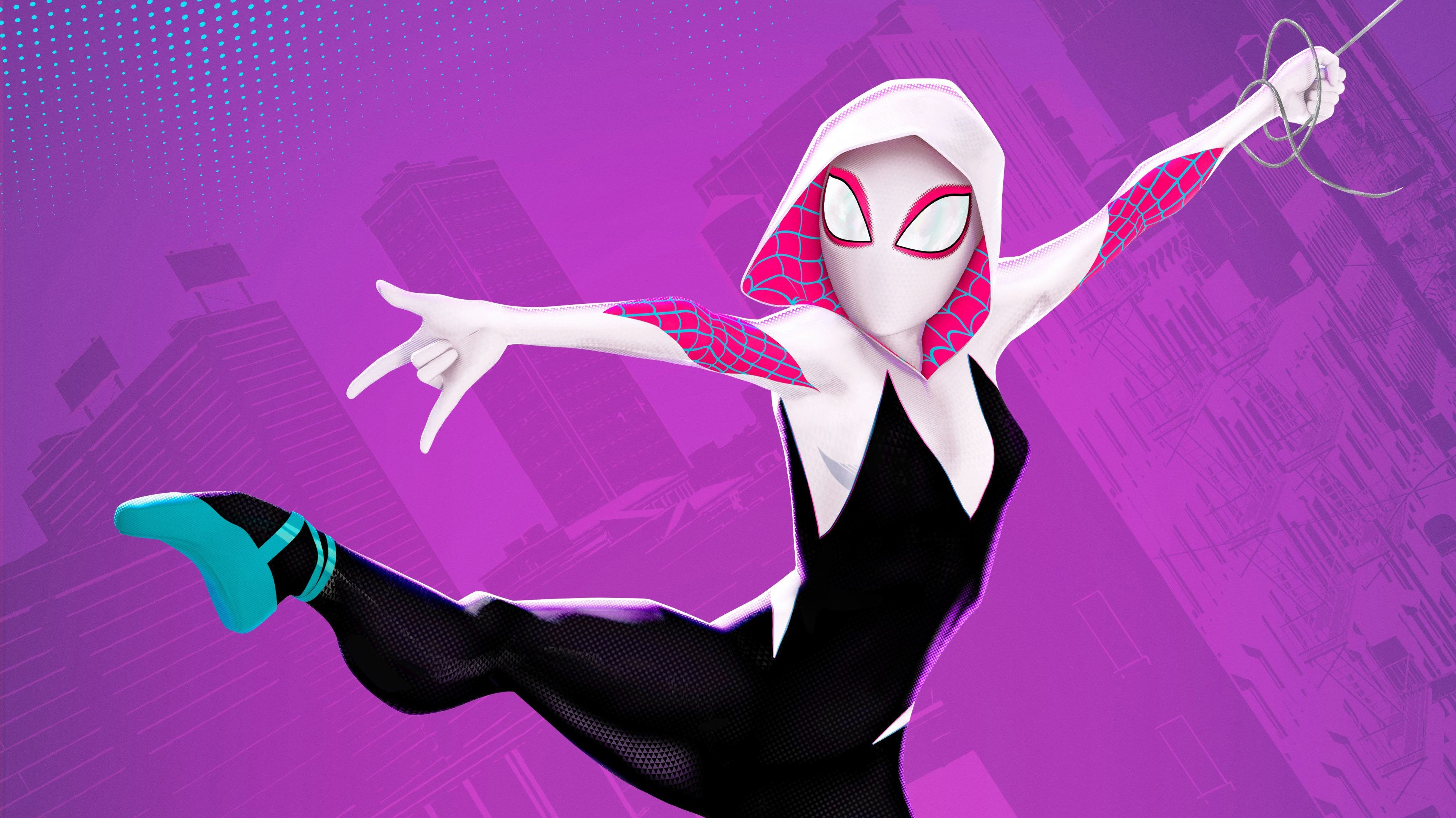 Wallpaper #w_SBOpMBKFX8bn3r_Hjv130 Spider Gwen Stacy in Spider Man into the Spider Verse Wallpaper Id3491